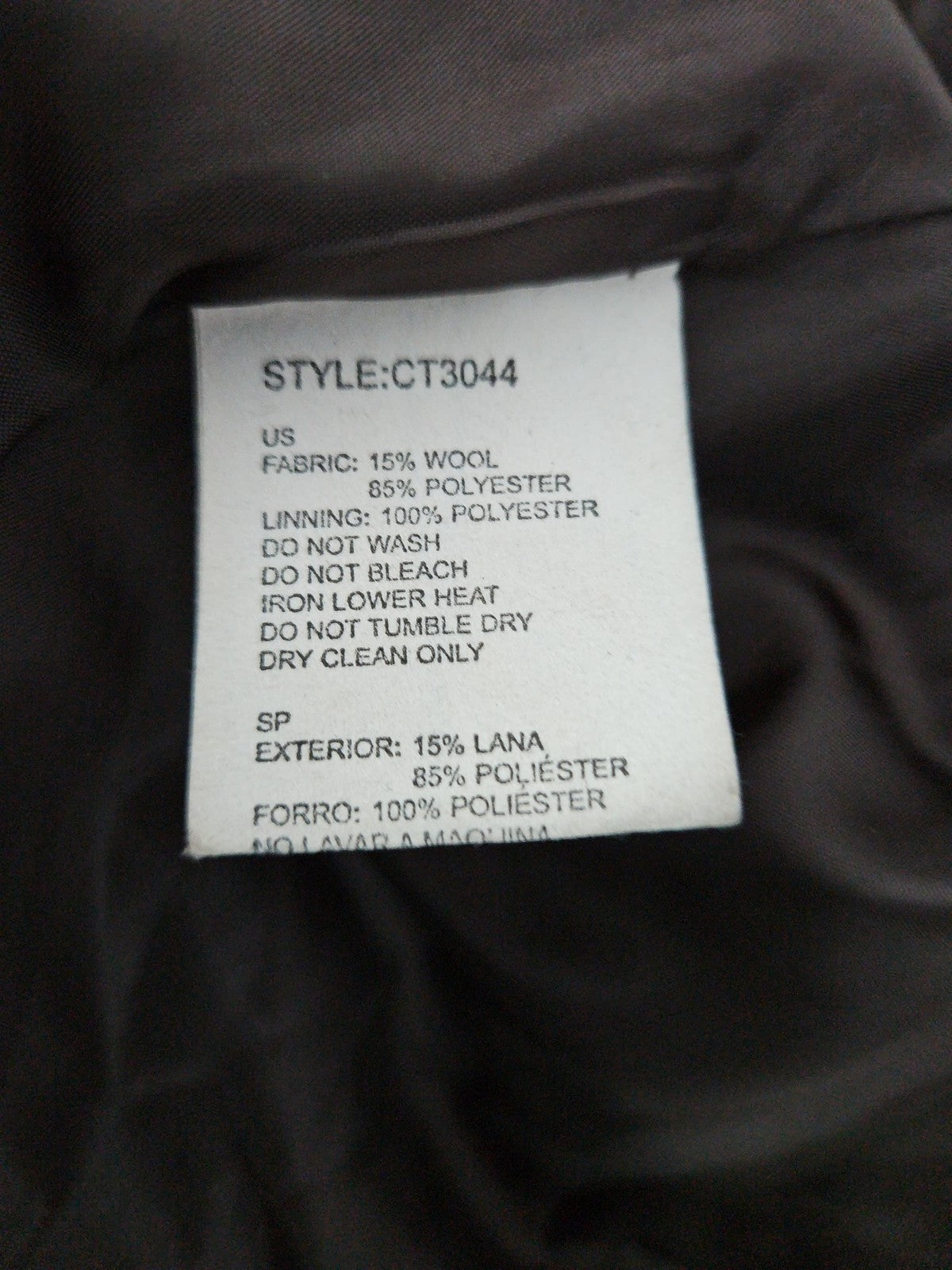 Ci Sono Brown Wool Blend Single Breasted Half Belt Lined Pea Coat Women's M