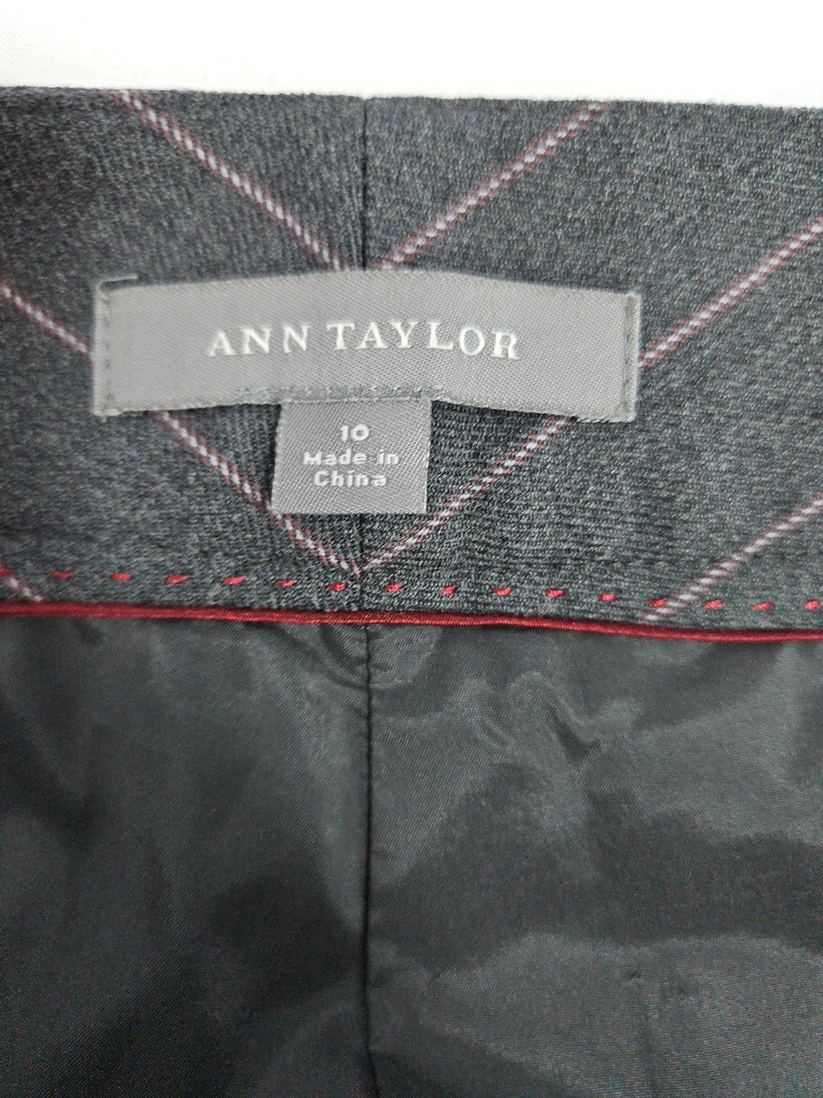 Ann Taylor Gray Pinstripe Wool Stretch Lined Flare Dress Pants 10 (32X32)