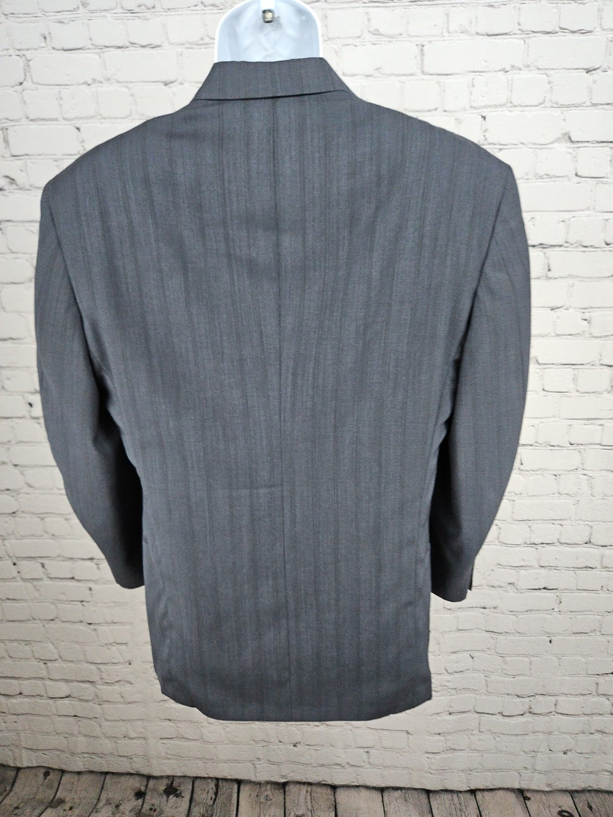 VTG Riserva Luciano Franzoni Gray Stripe Wool 2 Button Blazer Sport Coat 42R