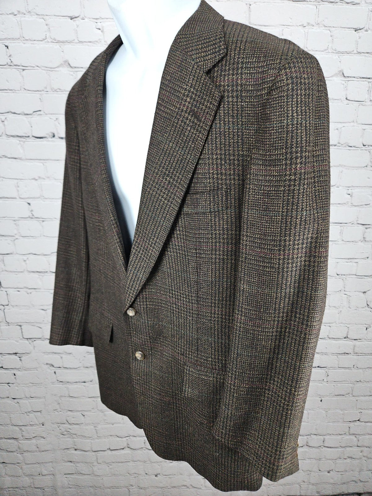 VTG Polo University Club Ralph Lauren Brown Glen Plaid USA Blazer Sport Coat 42R