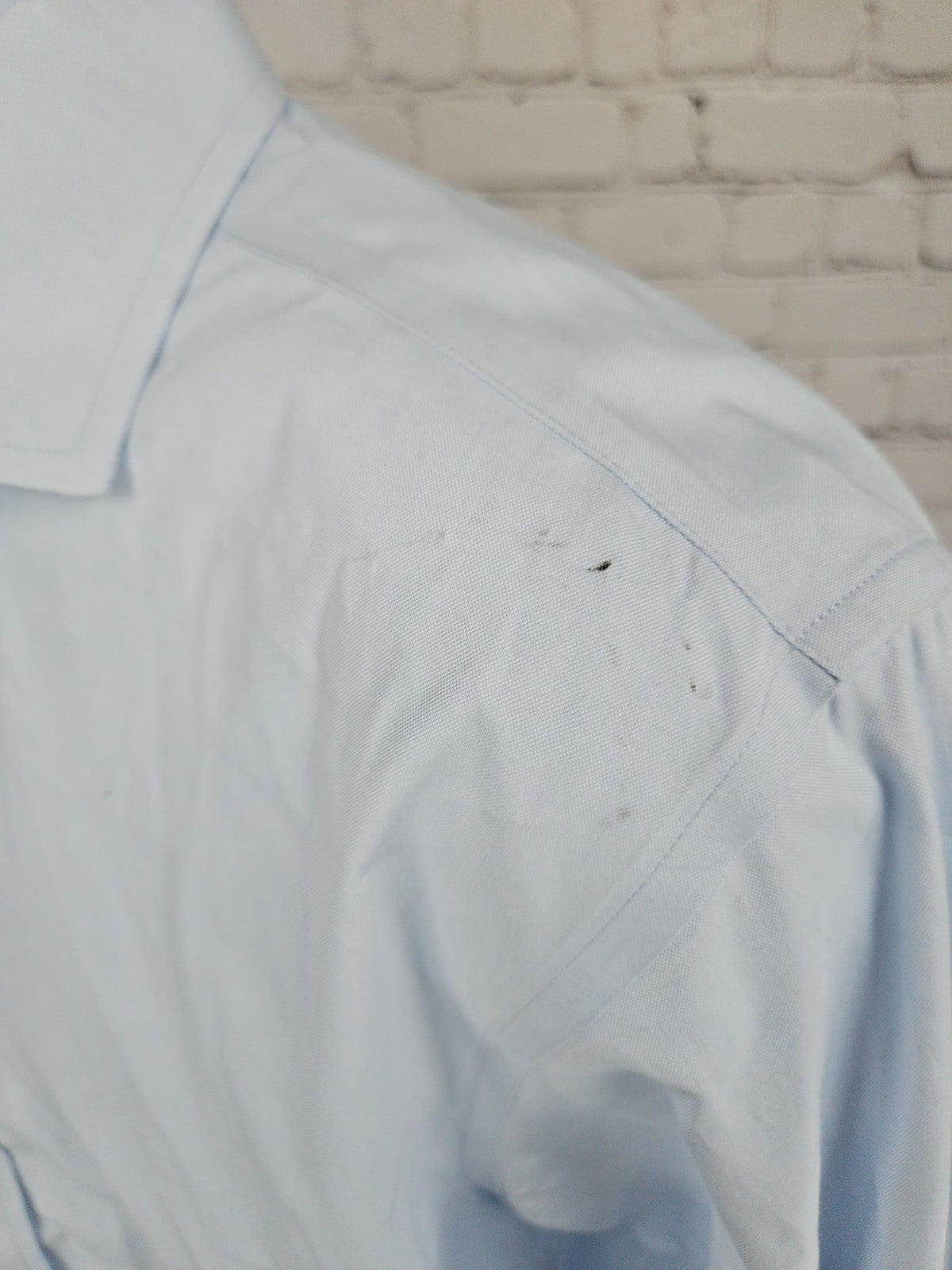Brooks Brothers Thomas Mason Light Blue Cotton Regular Fit Dress Shirt 15.5 33