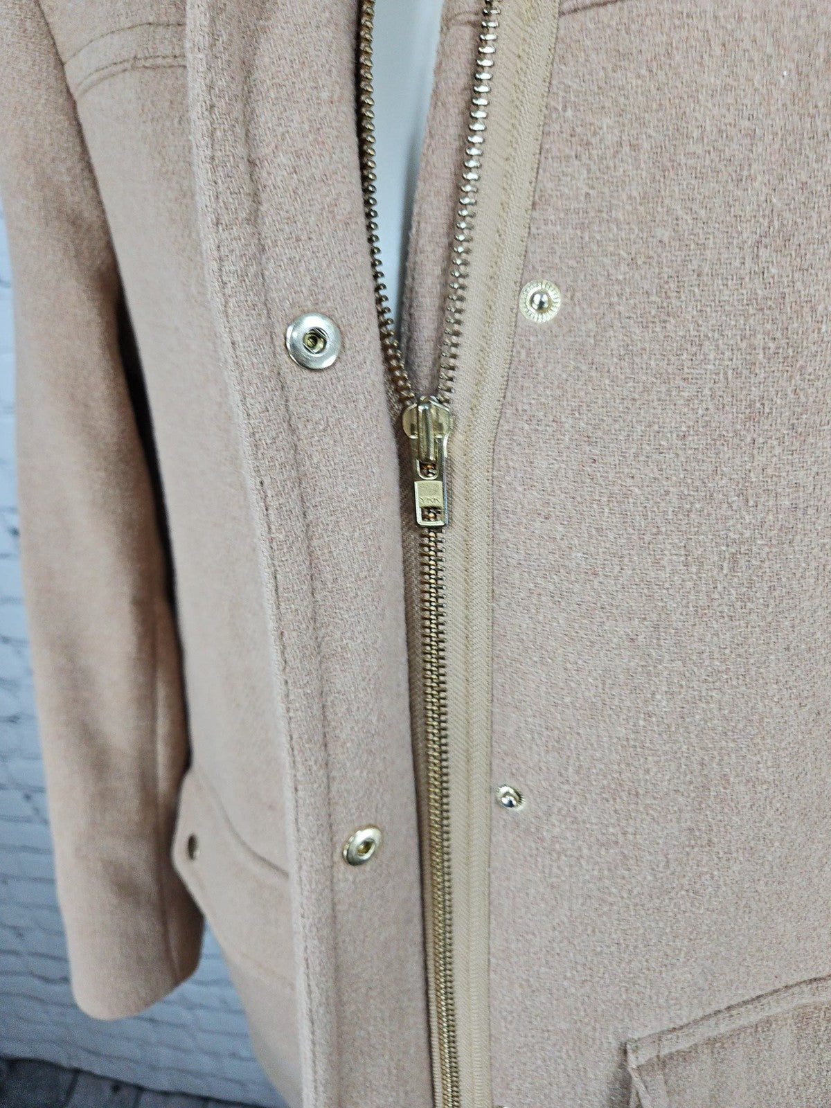 J.Crew Mercantile Camel Wool Blend Faux Fur Hooded Parka Coat Women's 4