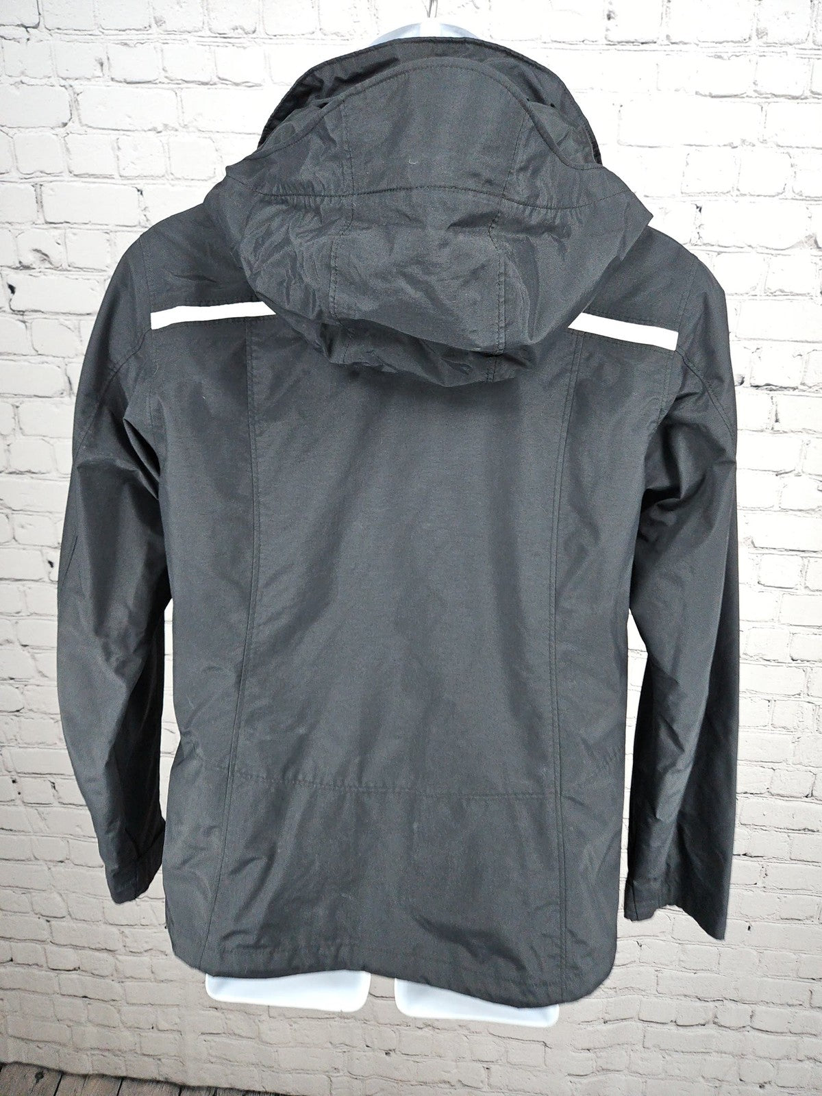 Columbia Interchange Black White Hooded Nylon Shell Jacket Women's S