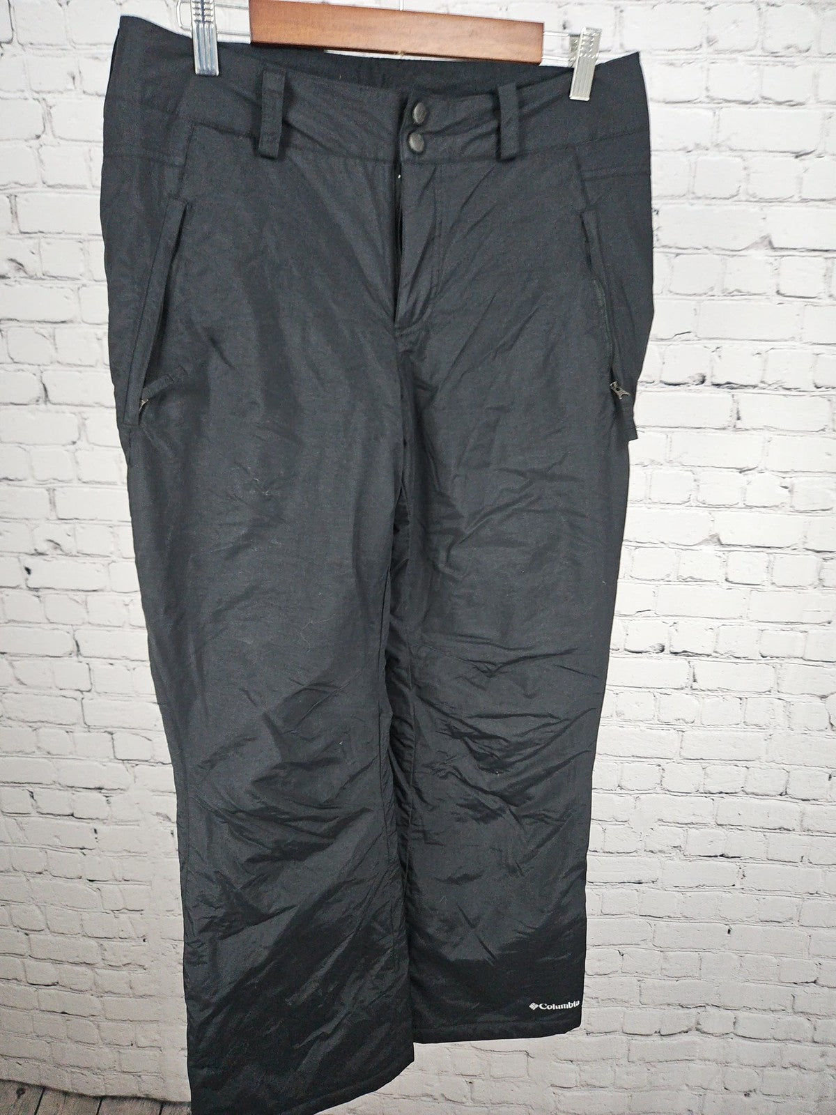 Columbia Black Insulated Straight Leg Women's Ski Snow Pants M (32X30)