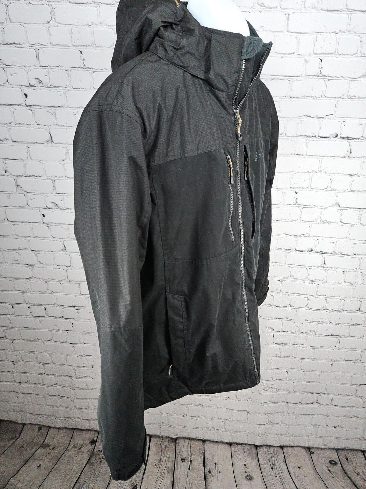 Free Country Black Hooded Insulated Flannel Lined Men's Winter Jacket L