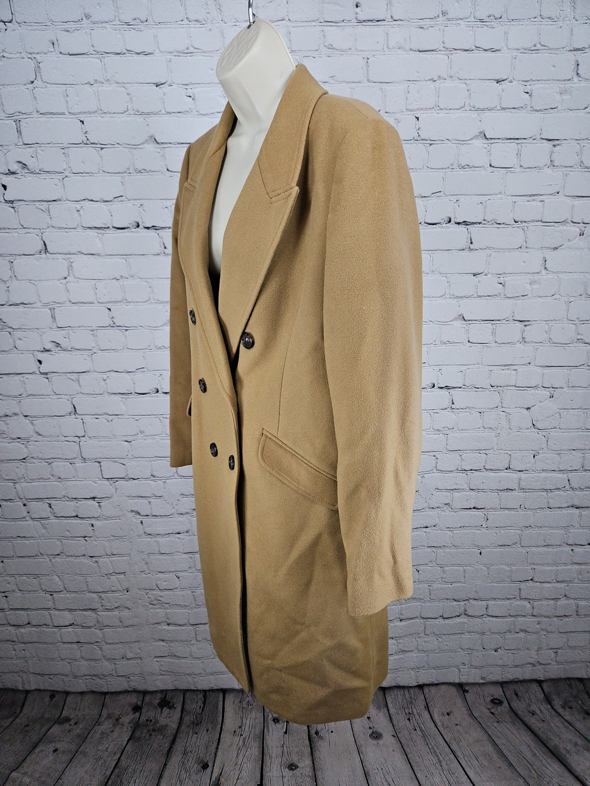 J.Crew Camel Wool Cashmere Blend Double Breasted Peak Lapel Topcoat 12