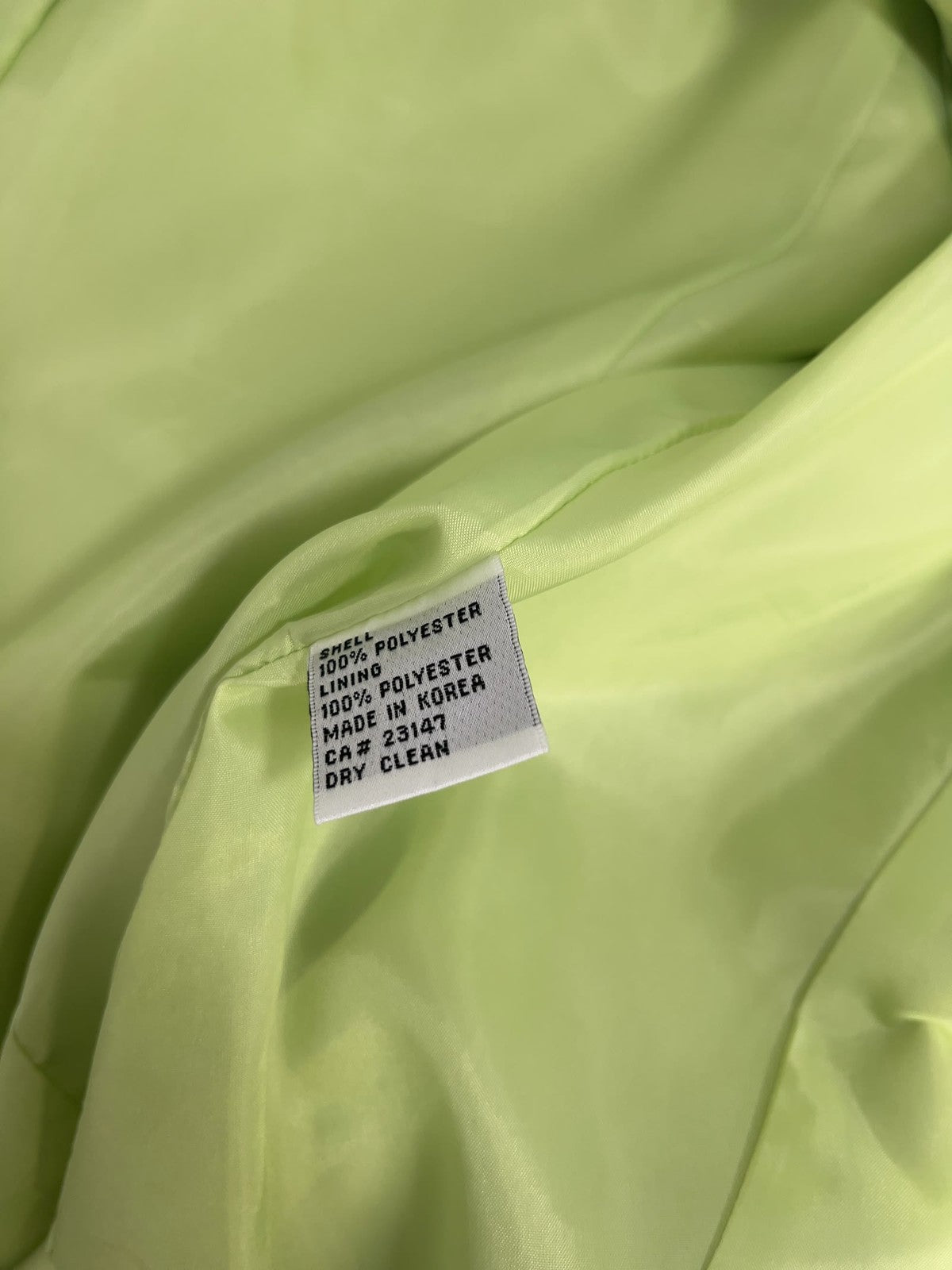 VTG Talbots Woman Petites Lime Green Faux Suede Zip Front Lined Jacket 12W