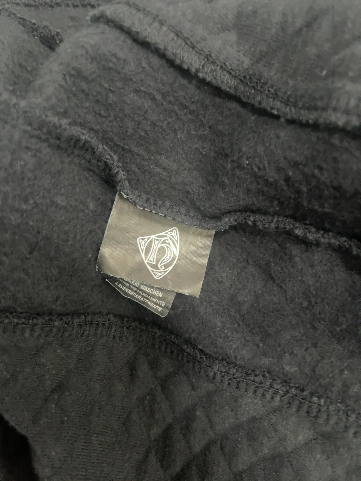 Highland Park Black Quilted Full Zip Hoodie Sweatshirt Orkney Patch S
