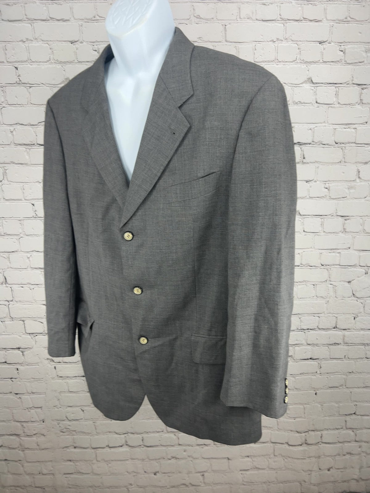 VTG Hugo Boss Batman Future Gray 100% Wool 3 Button Blazer Sport Coat 42R