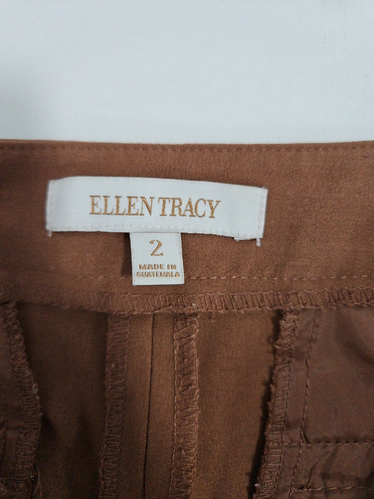 Ellen Tracy Brown Zip Pocket Slim Ankle Women's Dress Pants 2 (30X27.5)