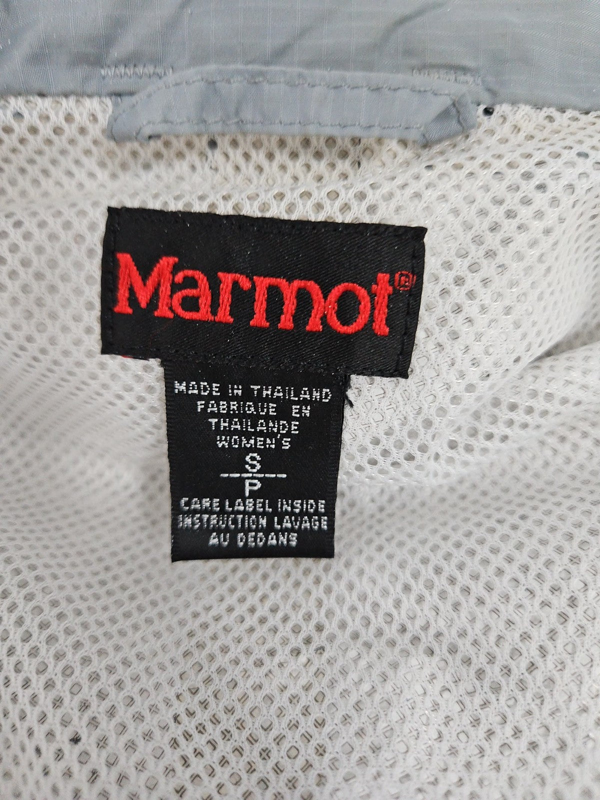 Marmot Lime Green Gray Colorblock Hooded Nylon Rain Jacket Women's S