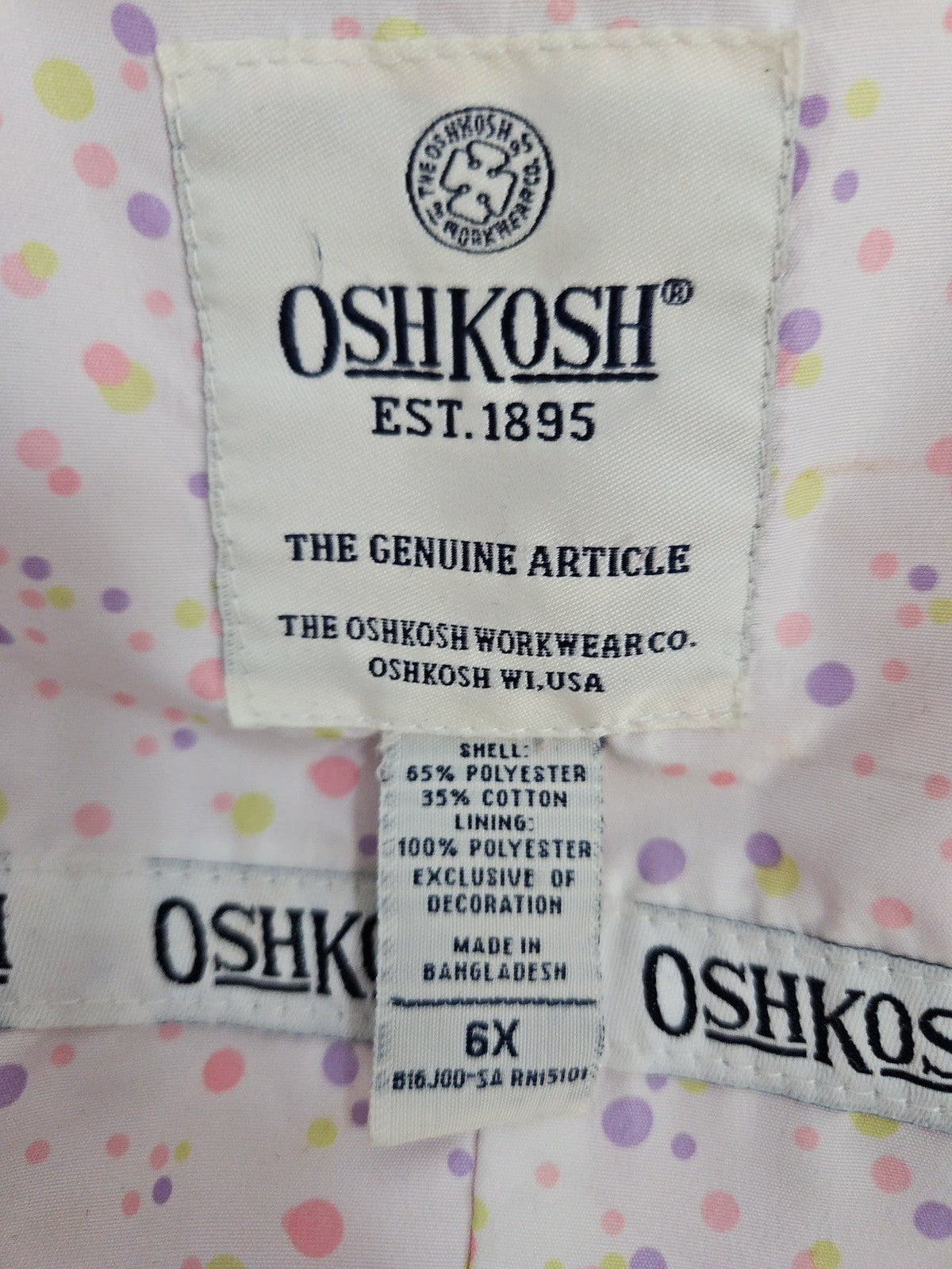 OshKosh Pink Double Breasted Belted Hooded Trench Coat Jacket Girls 6X