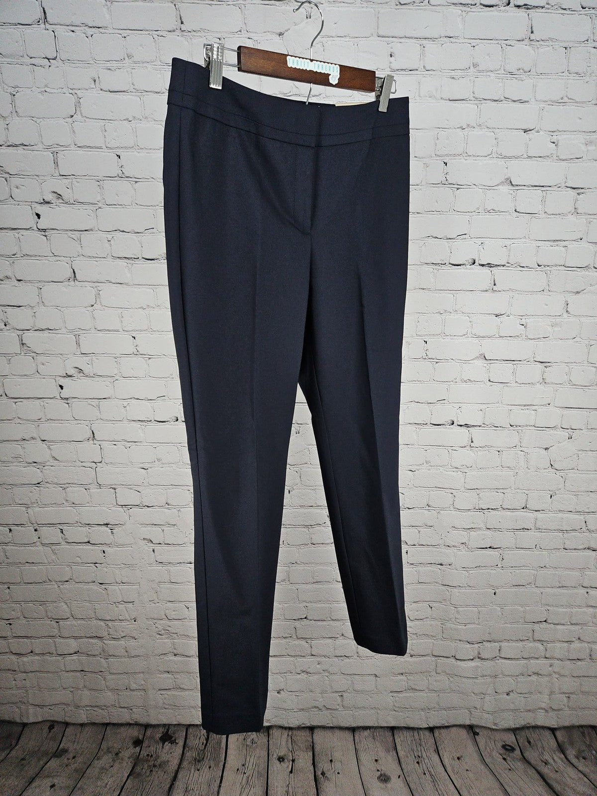 NWT Ann Taylor Factory Navy Curvy Slim Leg Dress Pants Women's 6