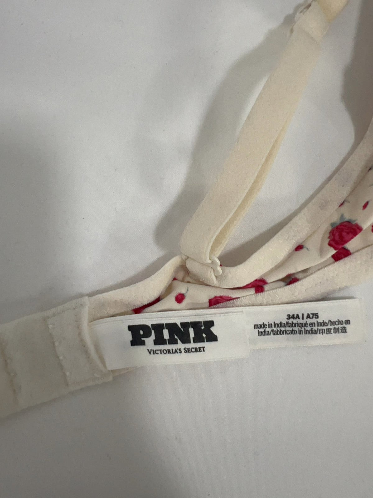 Victoria's Secret PINK Cream Rose Wear Everywhere Super Push Up Bra 34A