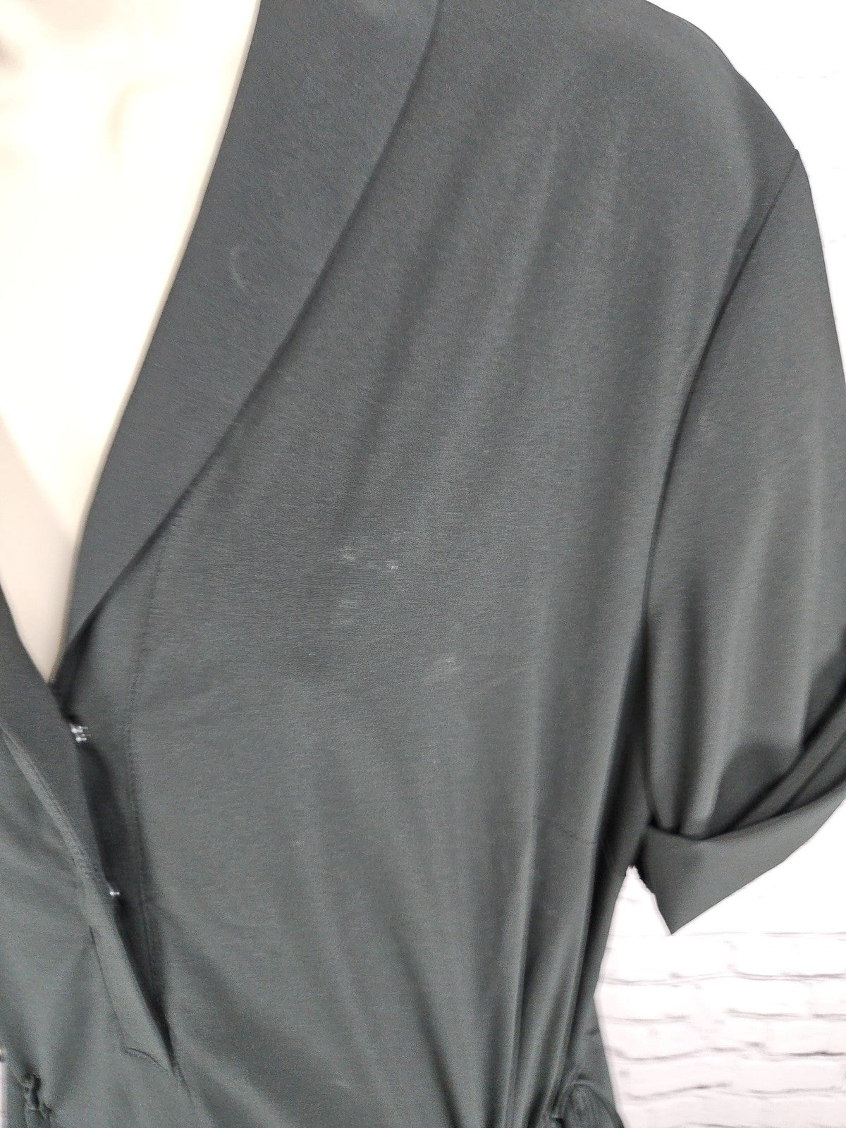 Royal Robbins Women's Black Shawl Collar Drawstring Waist Shirt Dress L