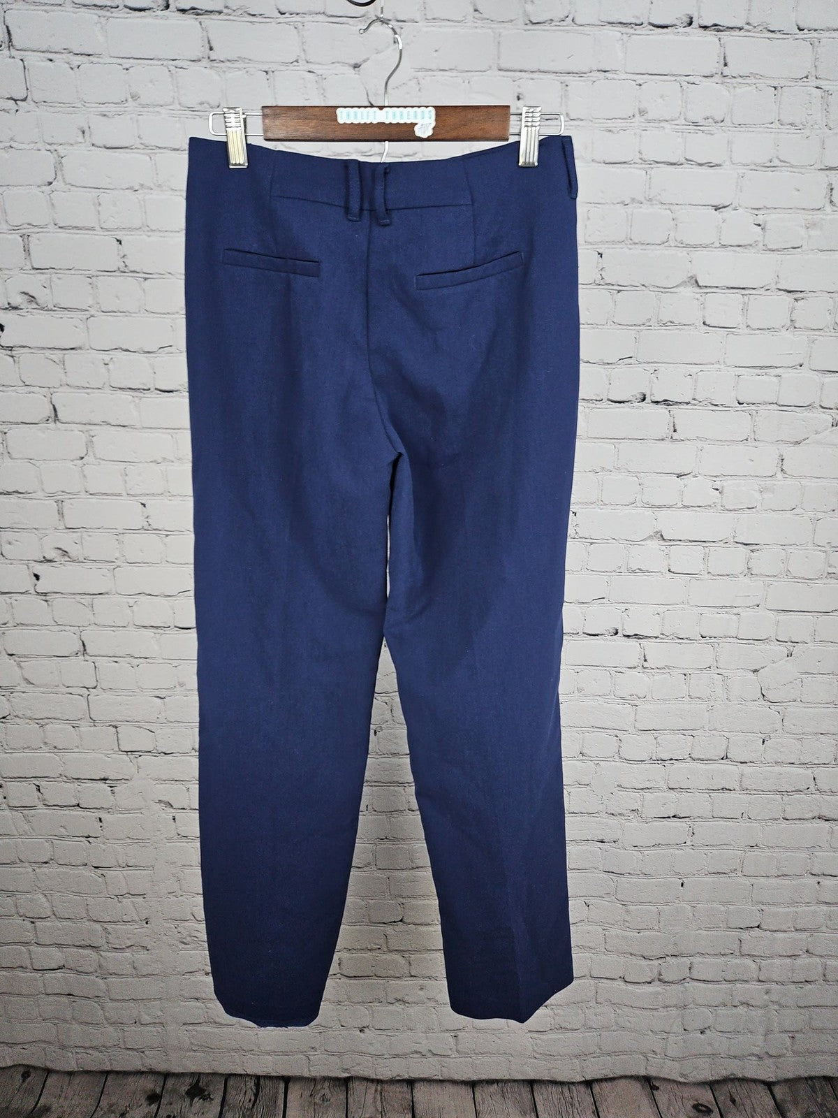 Maeve Anthropologie Navy Straight Leg Zip Pocket Trouser Pants 2 (14X32)