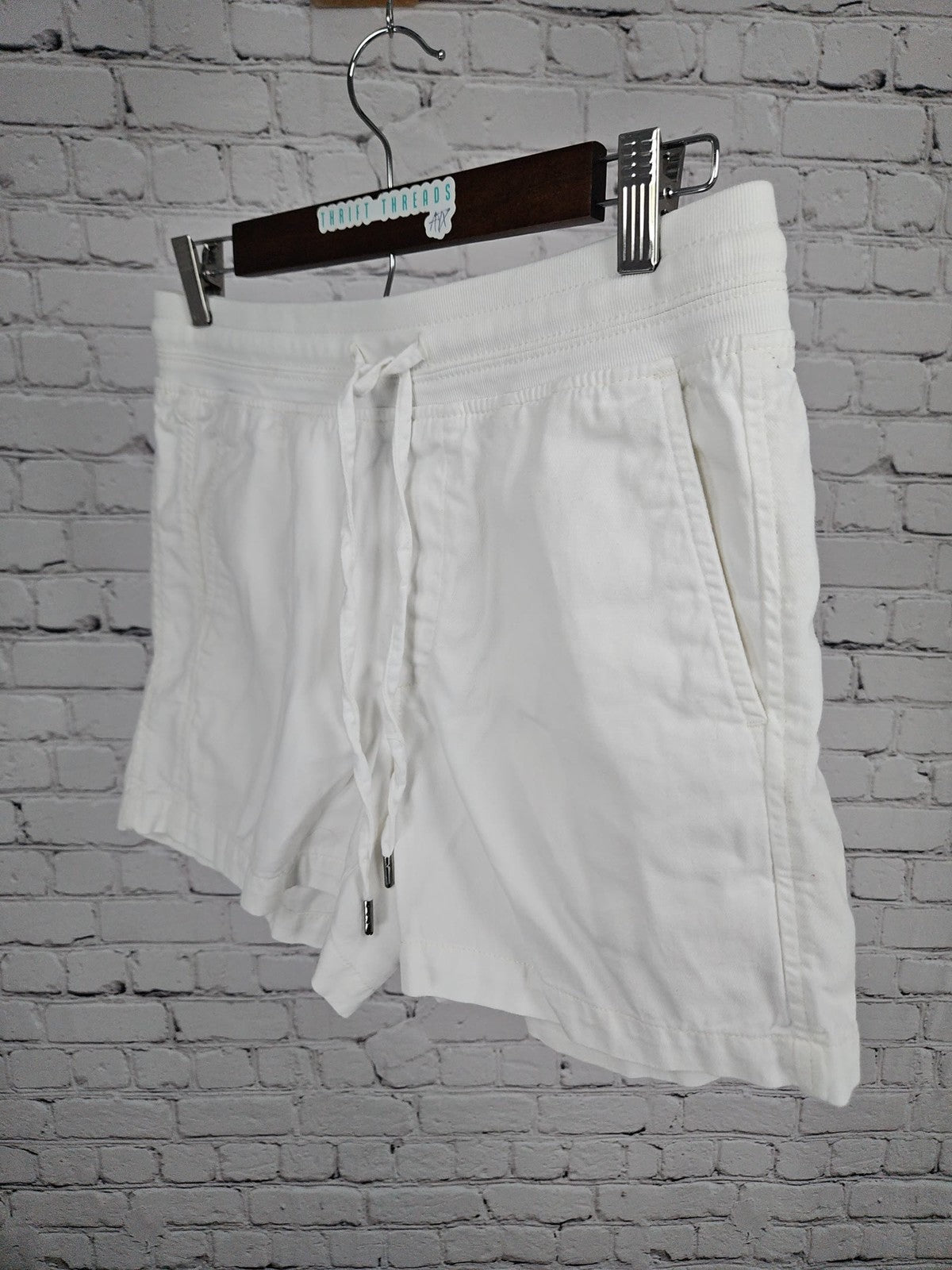 Orvis White Cotton Lyocell Drawstring Pull On Shorts Women's S (28X4)