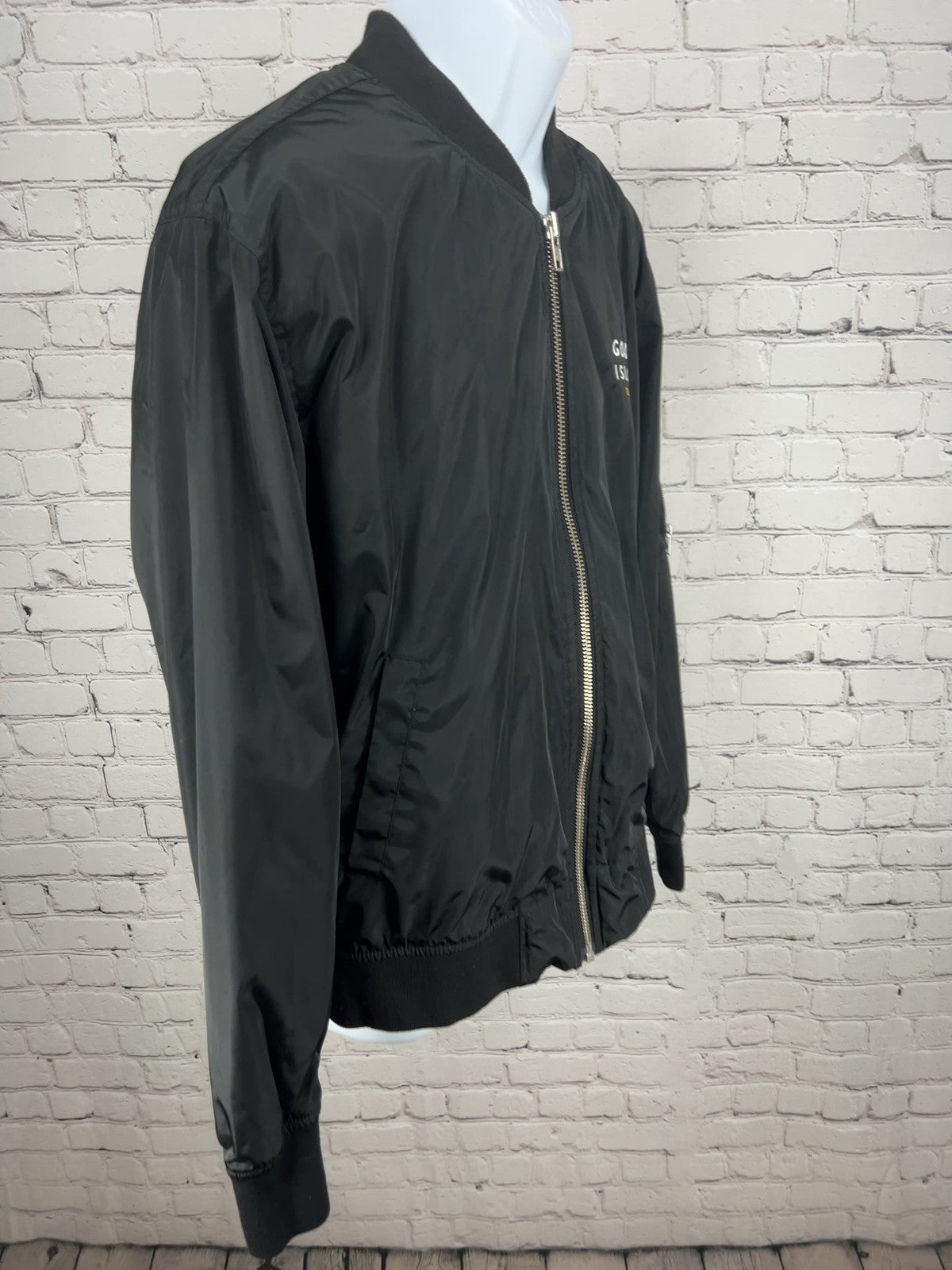 Goose Island Beer Co Black Embroidered Logo Full Zip Bomber Jacket Men's M