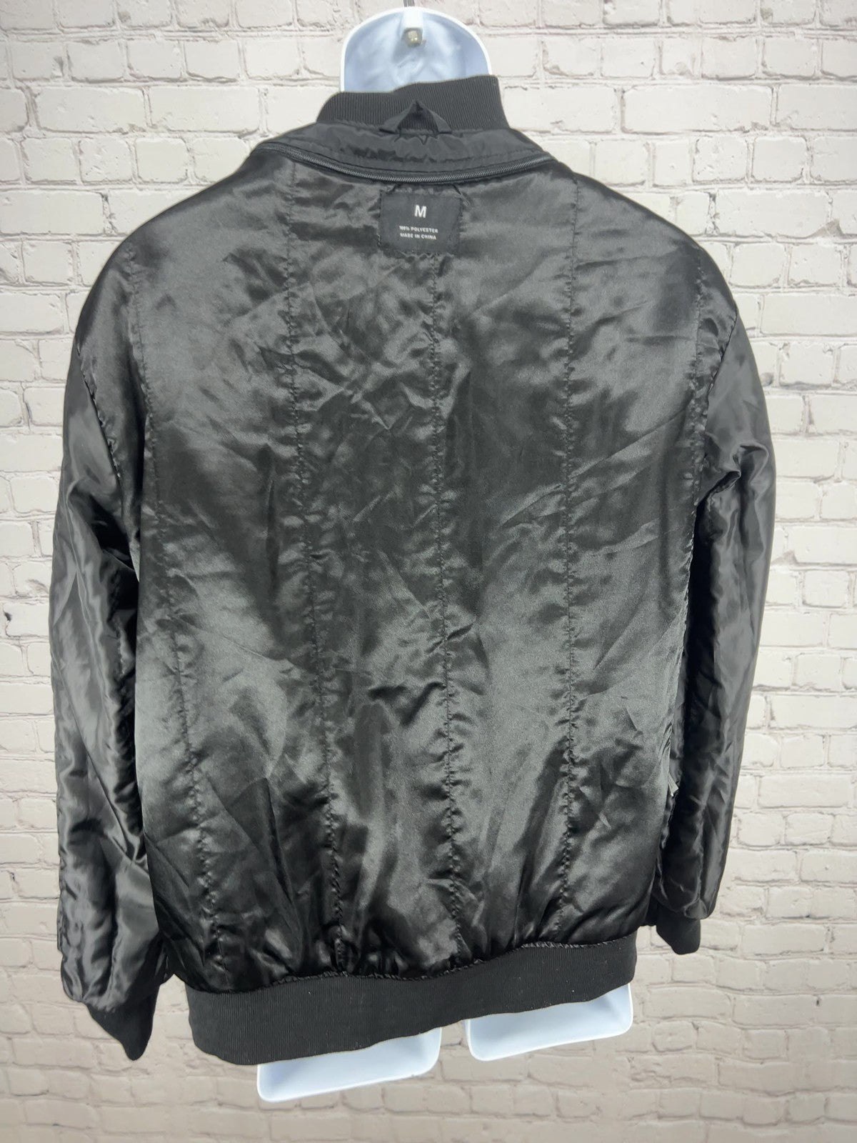 Goose Island Beer Co Black Embroidered Logo Full Zip Bomber Jacket Men's M