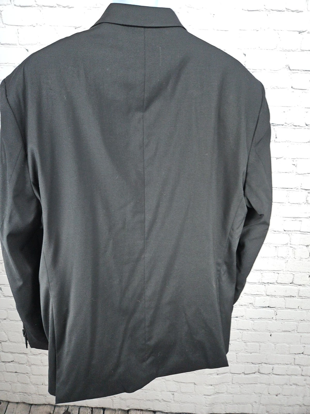 Awearness Kenneth Cole Black Wool Blend Slim 2 Button Blazer Sport Coat 48L