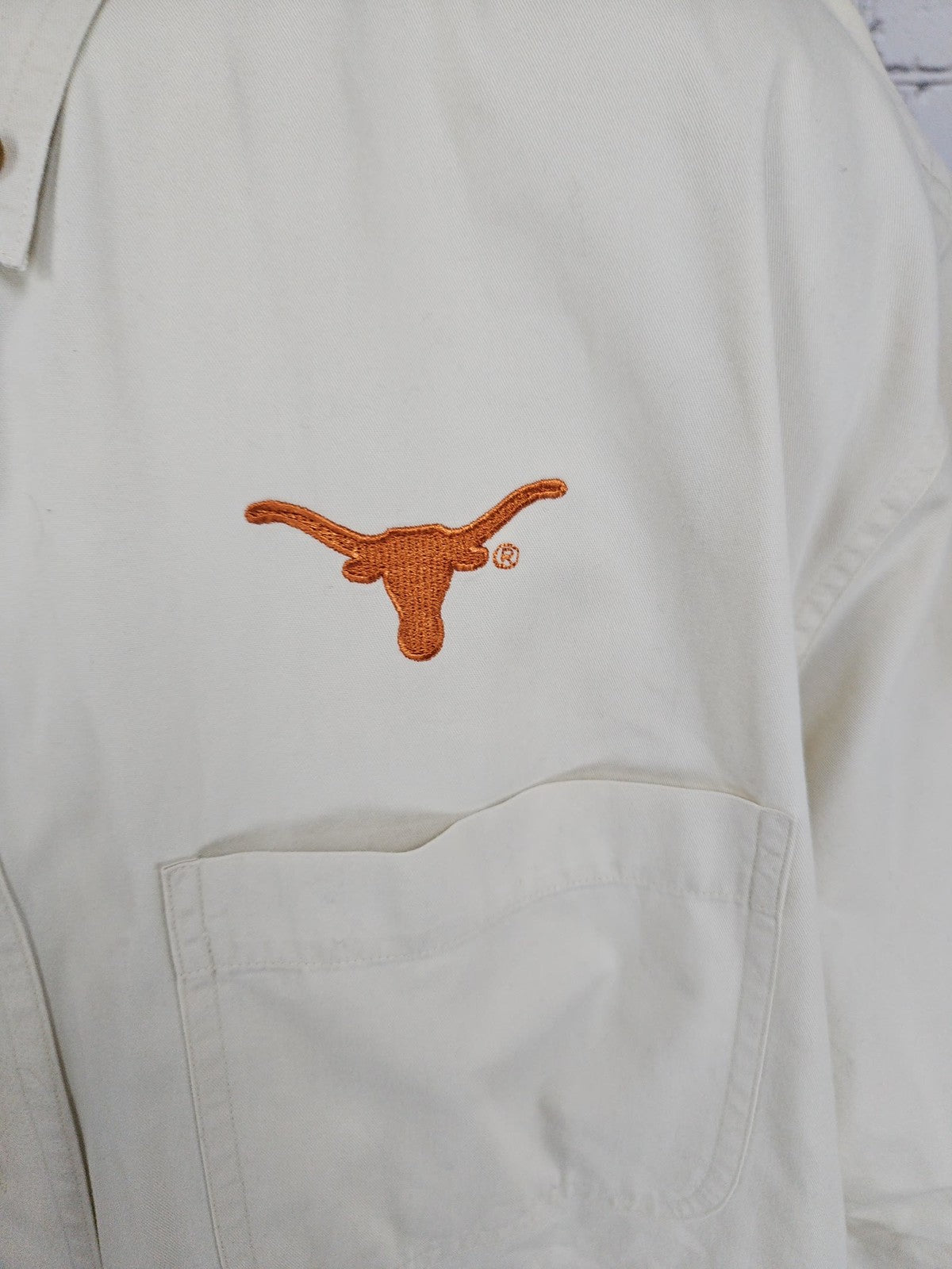University Co-op Texas Longhorns Cream Button Down Long Sleeve Shirt XXL