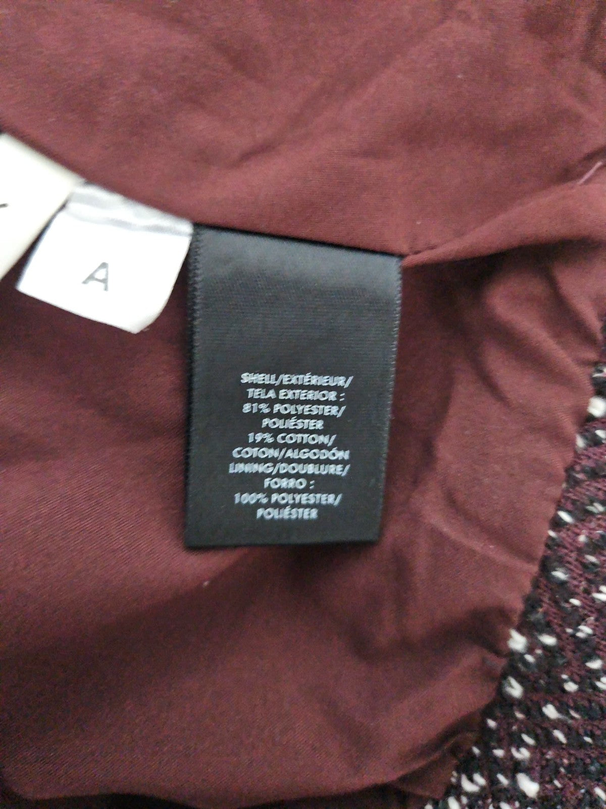 Ann Taylor Burgundy Tweed Herringbone Lined Pencil Skirt Women's 14