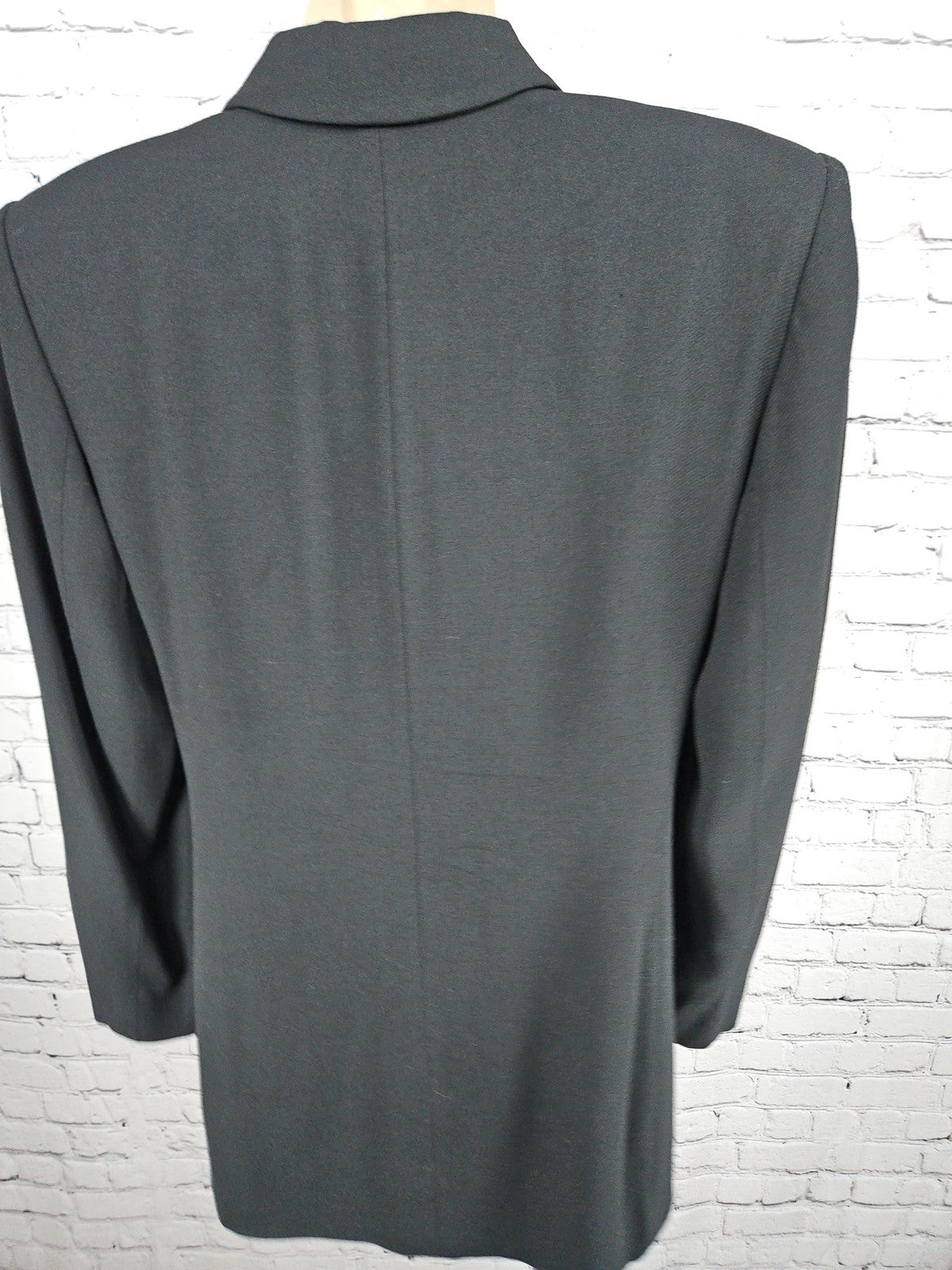 VTG Jones New York Black Wool Blend 3 Button Notch Lapel Lined Blazer Women's 6