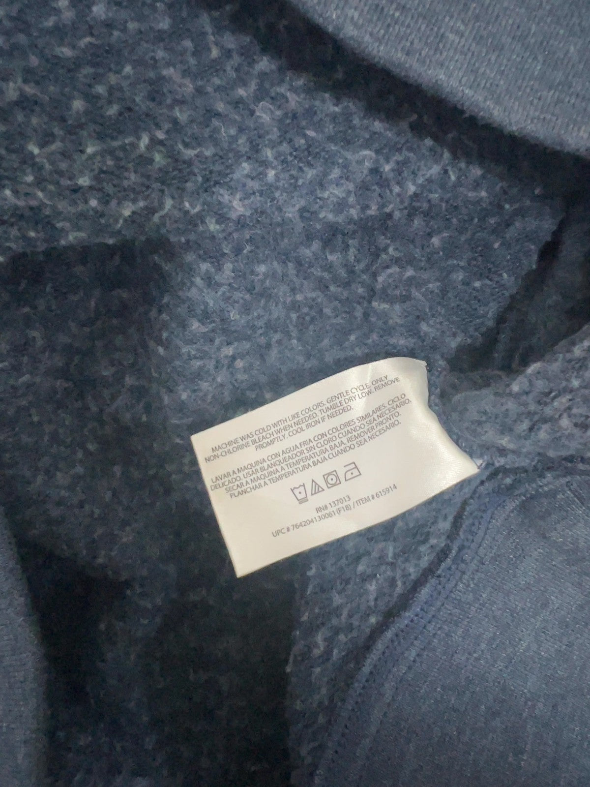 Orvis Blue Heather Quarter Zip Snap Mock Neck Pullover Sweatshirt M