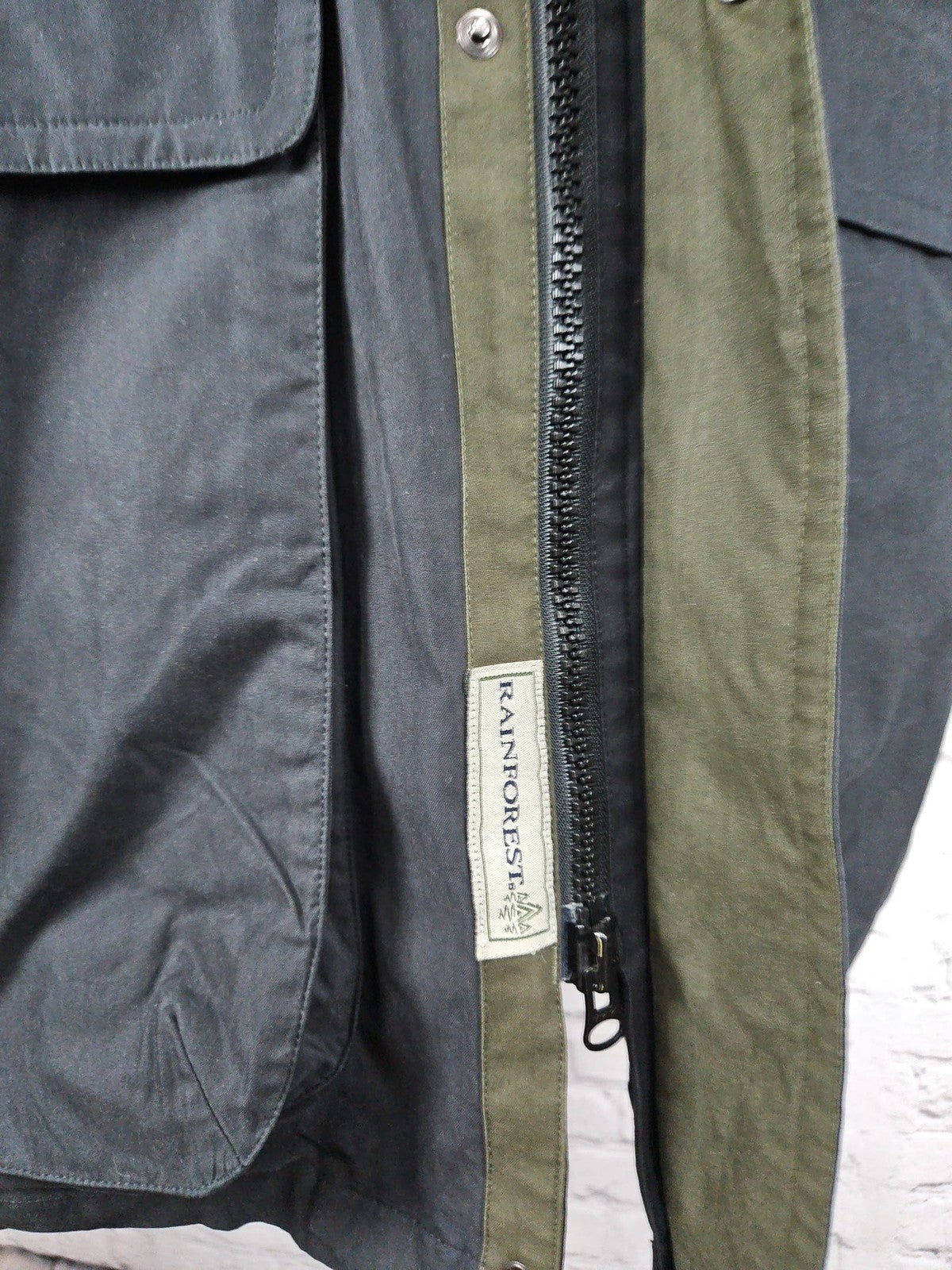 VTG Rainforest Black Quilted Puffer Lined Field Parka Coat Mens XL