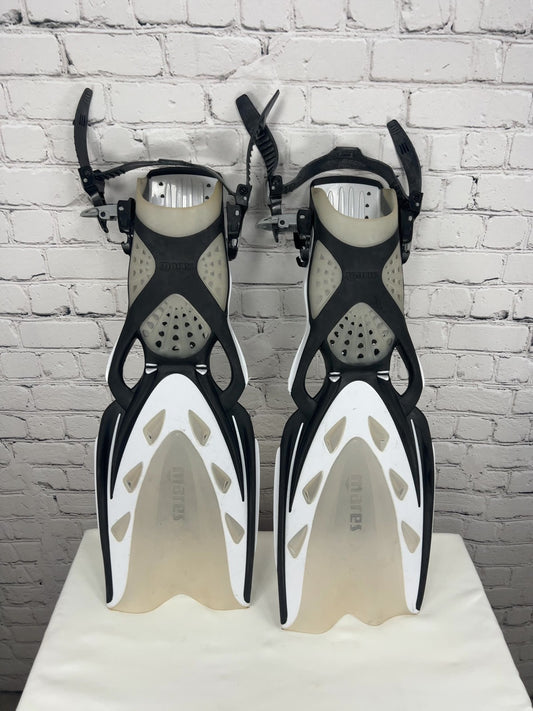 Mares X-Stream Black White Open Heel Strap Scuba Diving Fins Regular