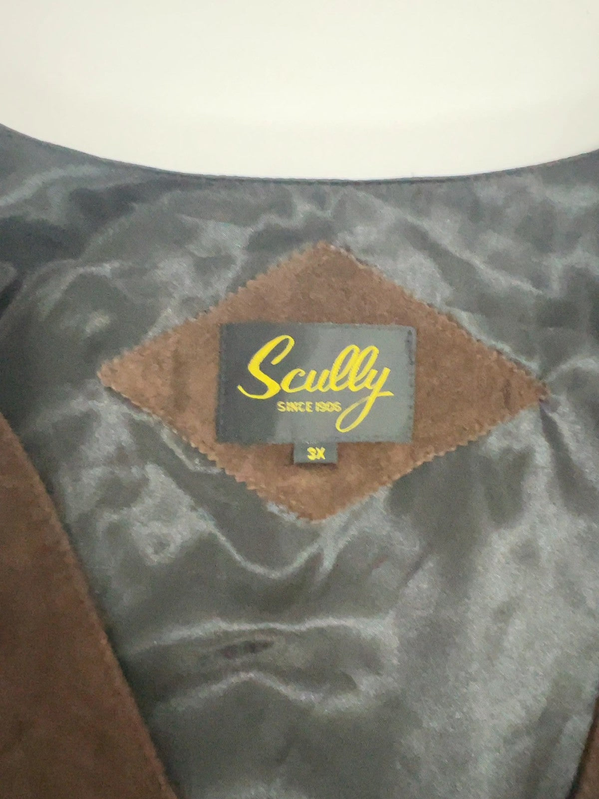 Scully Brown Suede Leather Snap Front Western Vest Satin Back Men's 3X