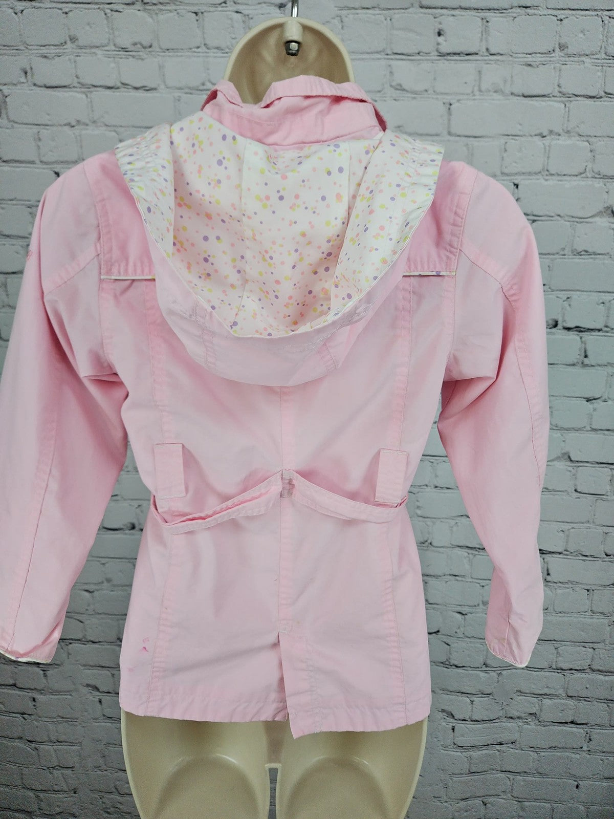 OshKosh Pink Double Breasted Belted Hooded Trench Coat Jacket Girls 6X