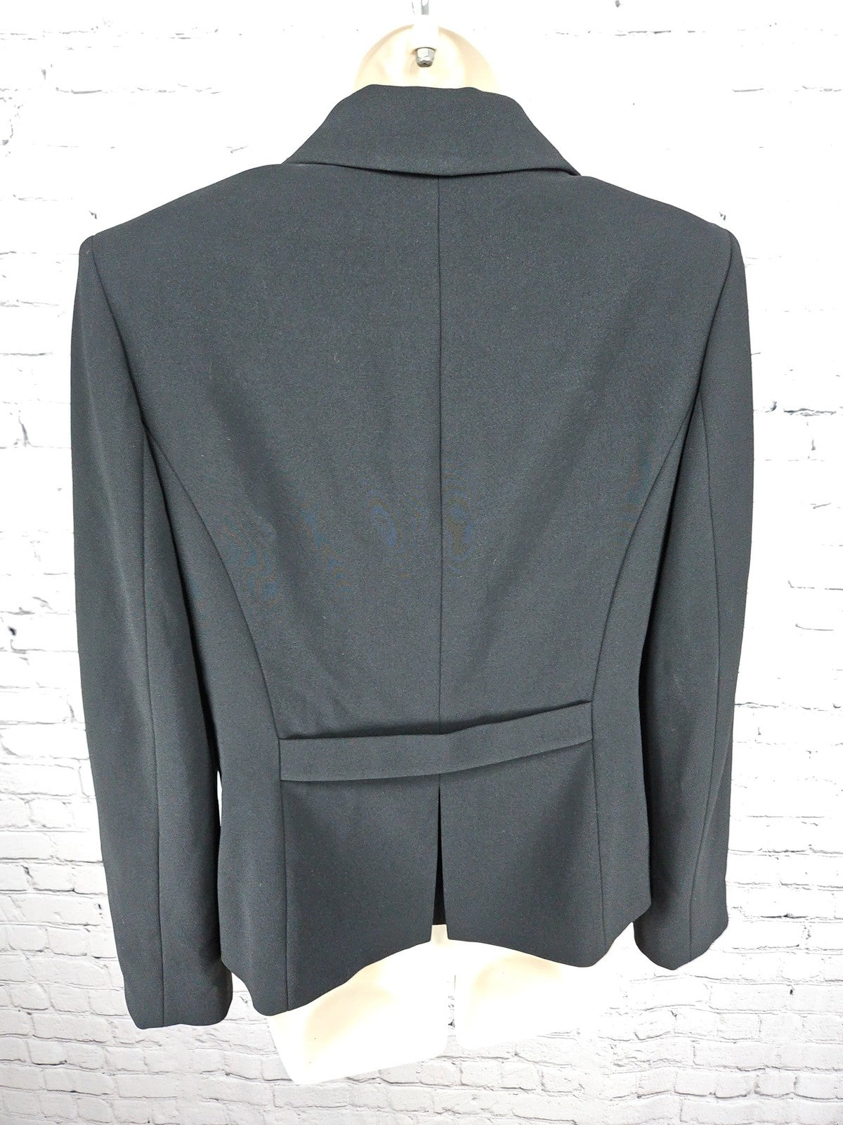 VTG Ann Taylor Black Triacetate 3 Button Notch Collar Lined Blazer 8