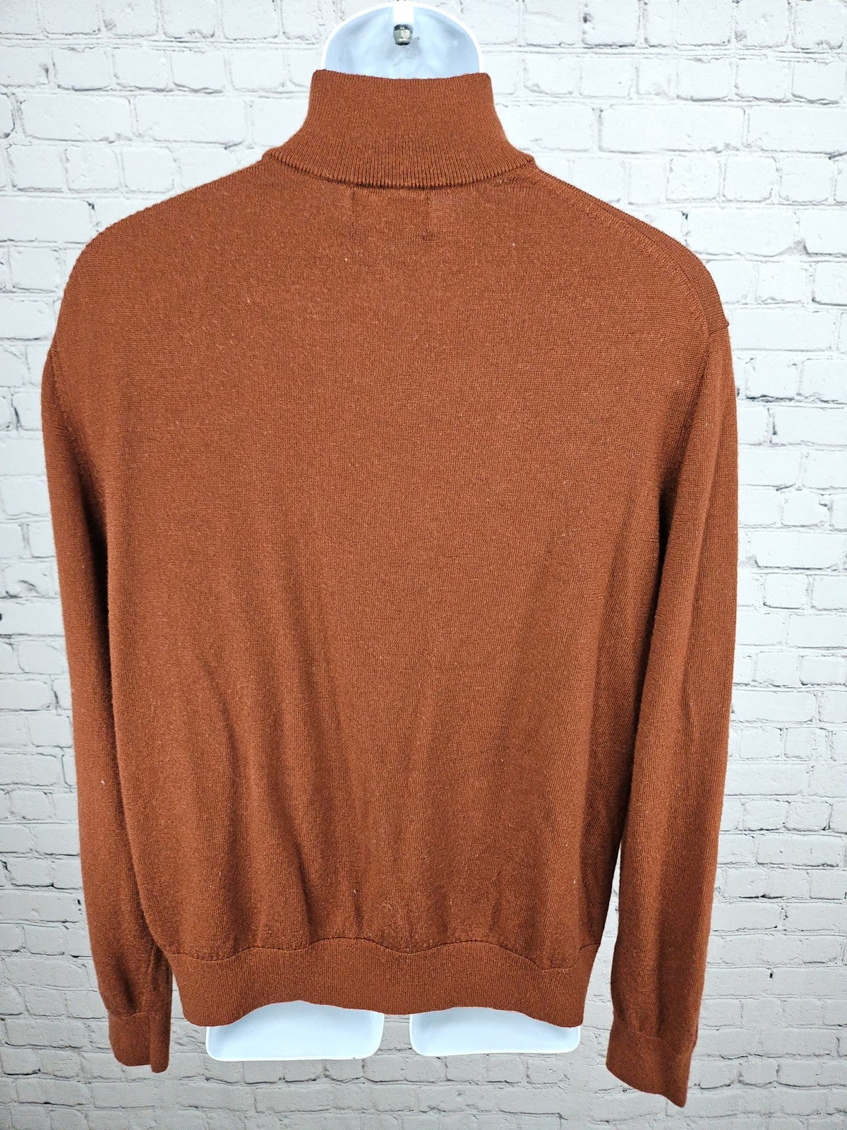 Banana Republic Rust 100% Merino Wool Quarter Zip Pullover Sweater Men's XL