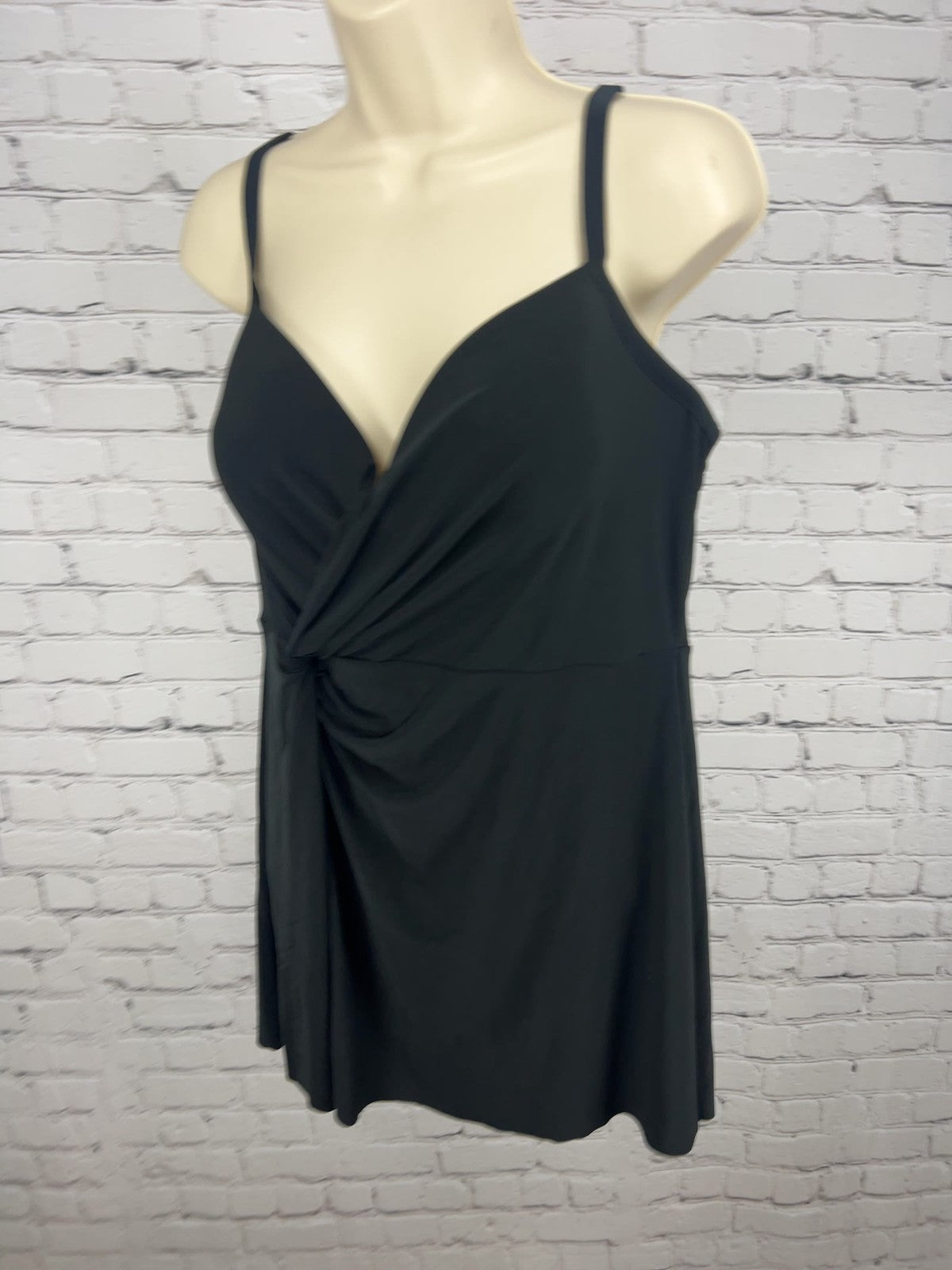 Miraclesuit Adora Black Twist Front Underwire Swimdress One Piece Swimsuit 16