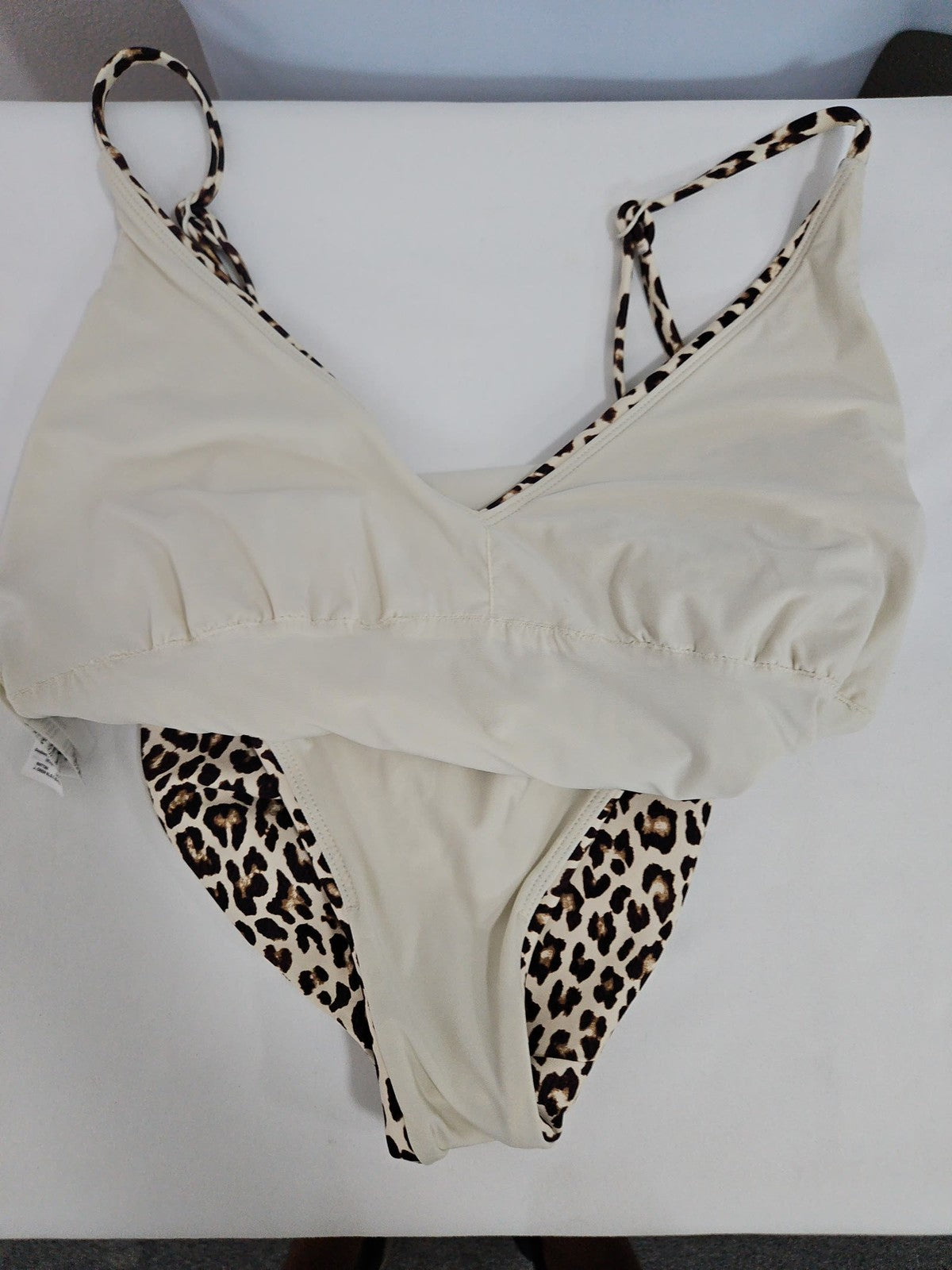 J.Crew Classic Sculpt Leopard Print V Neck One Piece Swimsuit 10