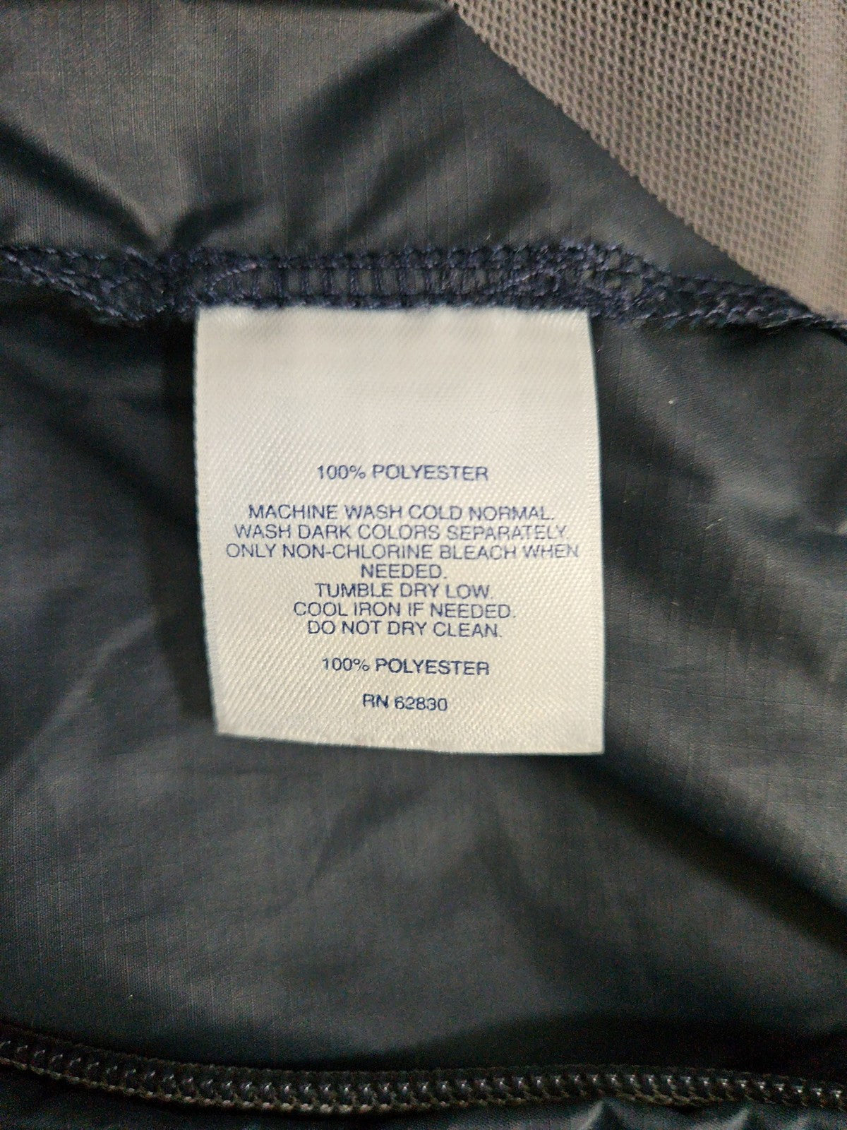 Lands' End Navy Hooded Full Zip Windbreaker Rain Jacket Women's XS