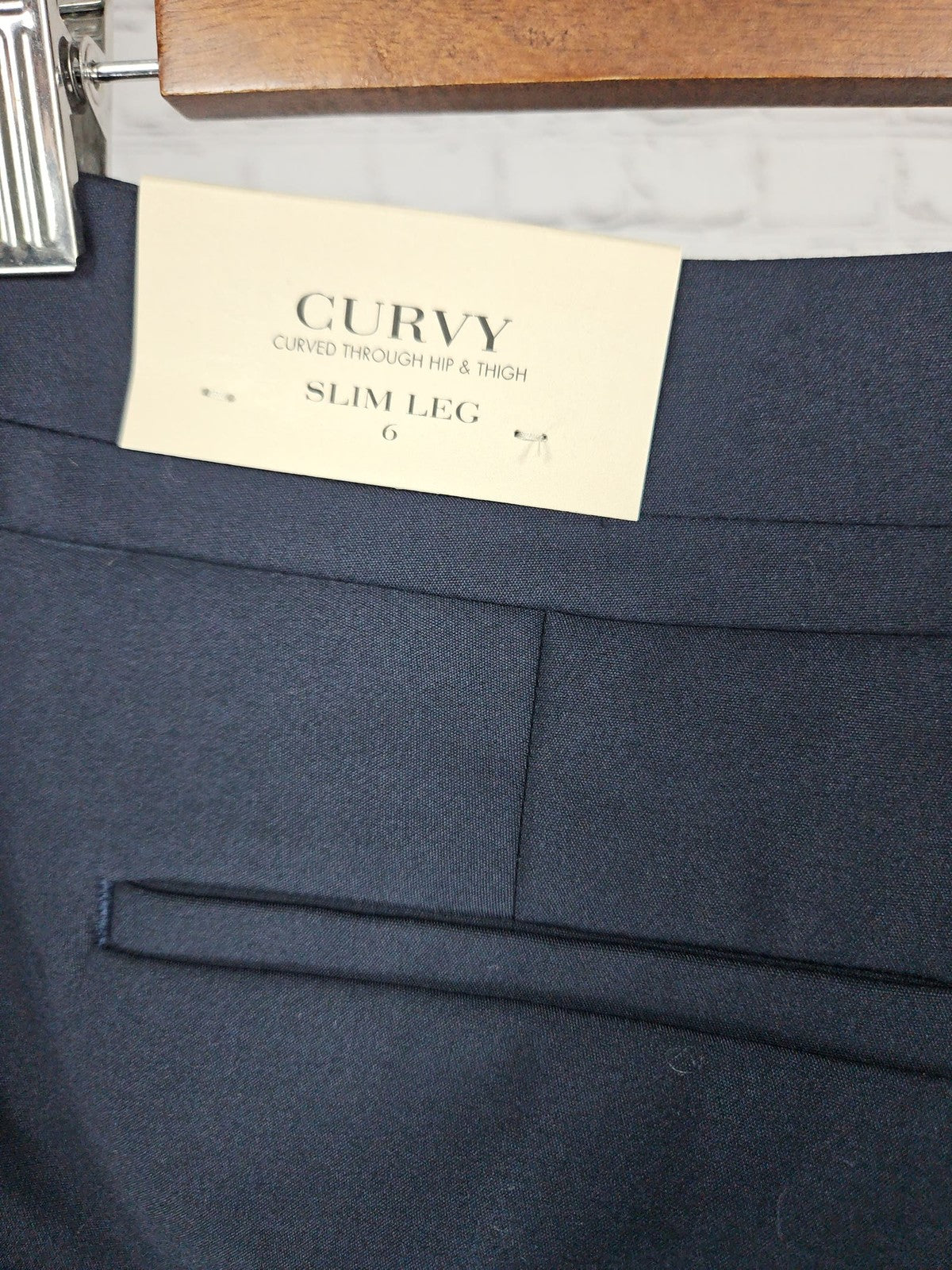NWT Ann Taylor Factory Navy Curvy Slim Leg Dress Pants Women's 6