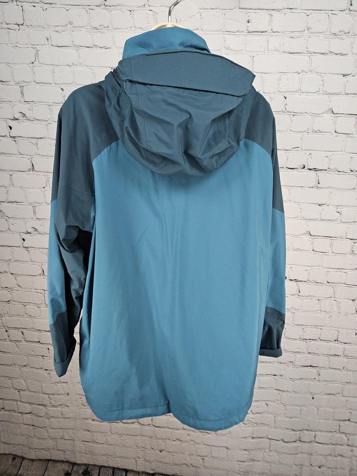 Rohan Axiom II Teal Blue Colorblock Hooded Waterproof Rain Jacket Women's L