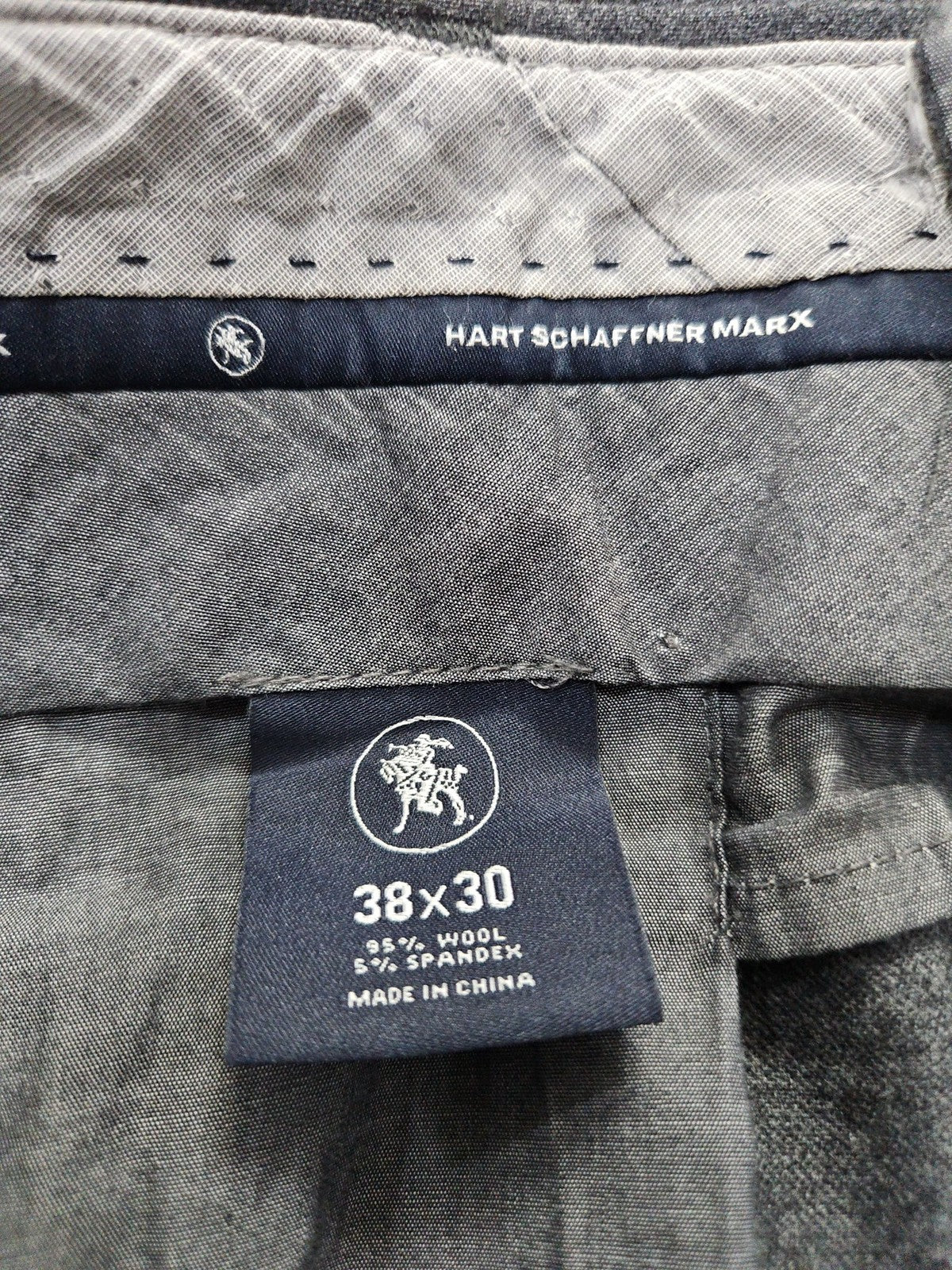 Hart Schaffner Marx Gray Wool Blend Flat Front Dress Pants 38 (39X30)