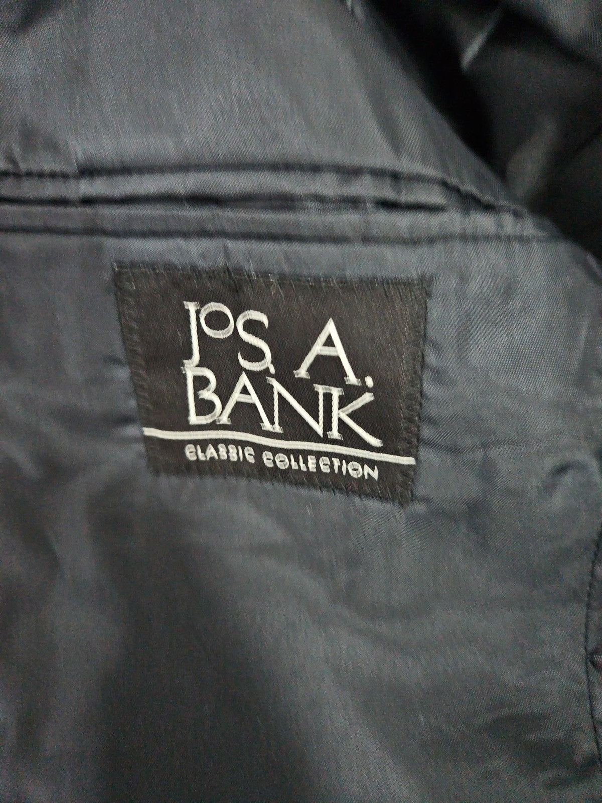 Jos A Bank Navy Nailhead 100% Wool Slim Fit 2 Button Blazer Sport Coat 39R