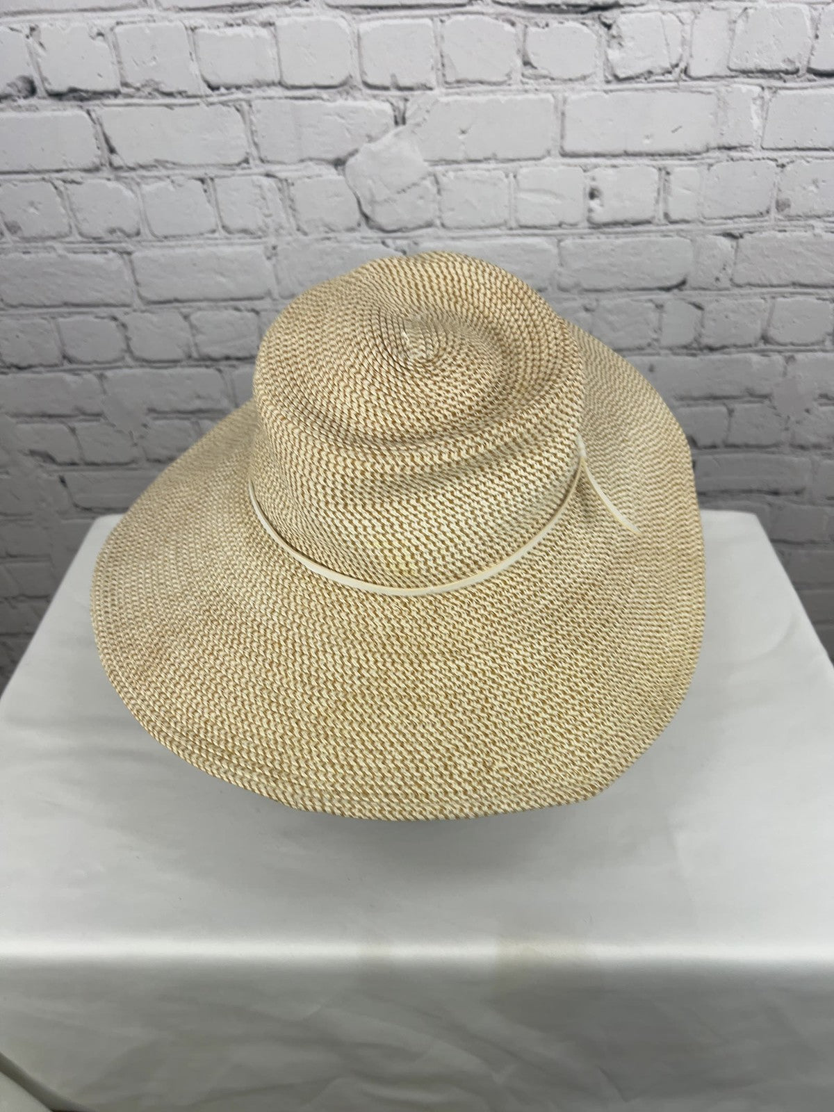 Nikki Beach Harper Tan Toyo Straw Wide Brim Sun Hat UPF 50+ One Size