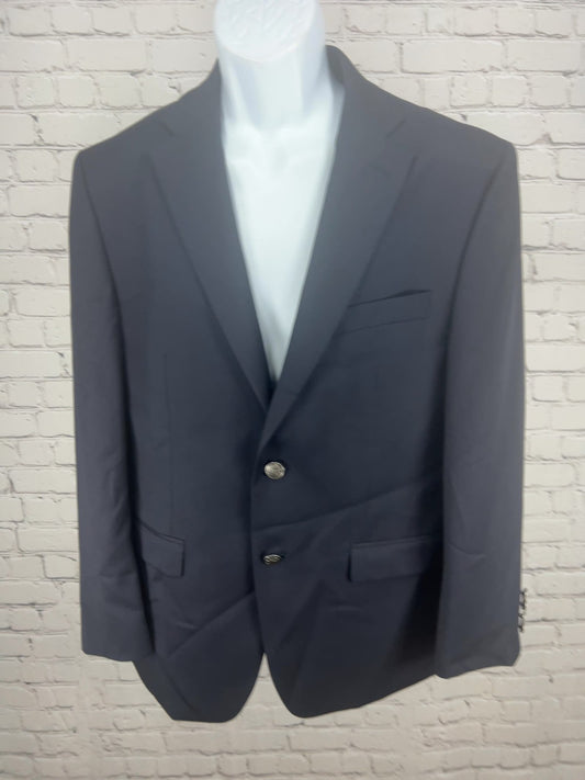 Michael Kors Navy Wool Blend 2 Button Silver Crest Blazer Sport Coat 40S
