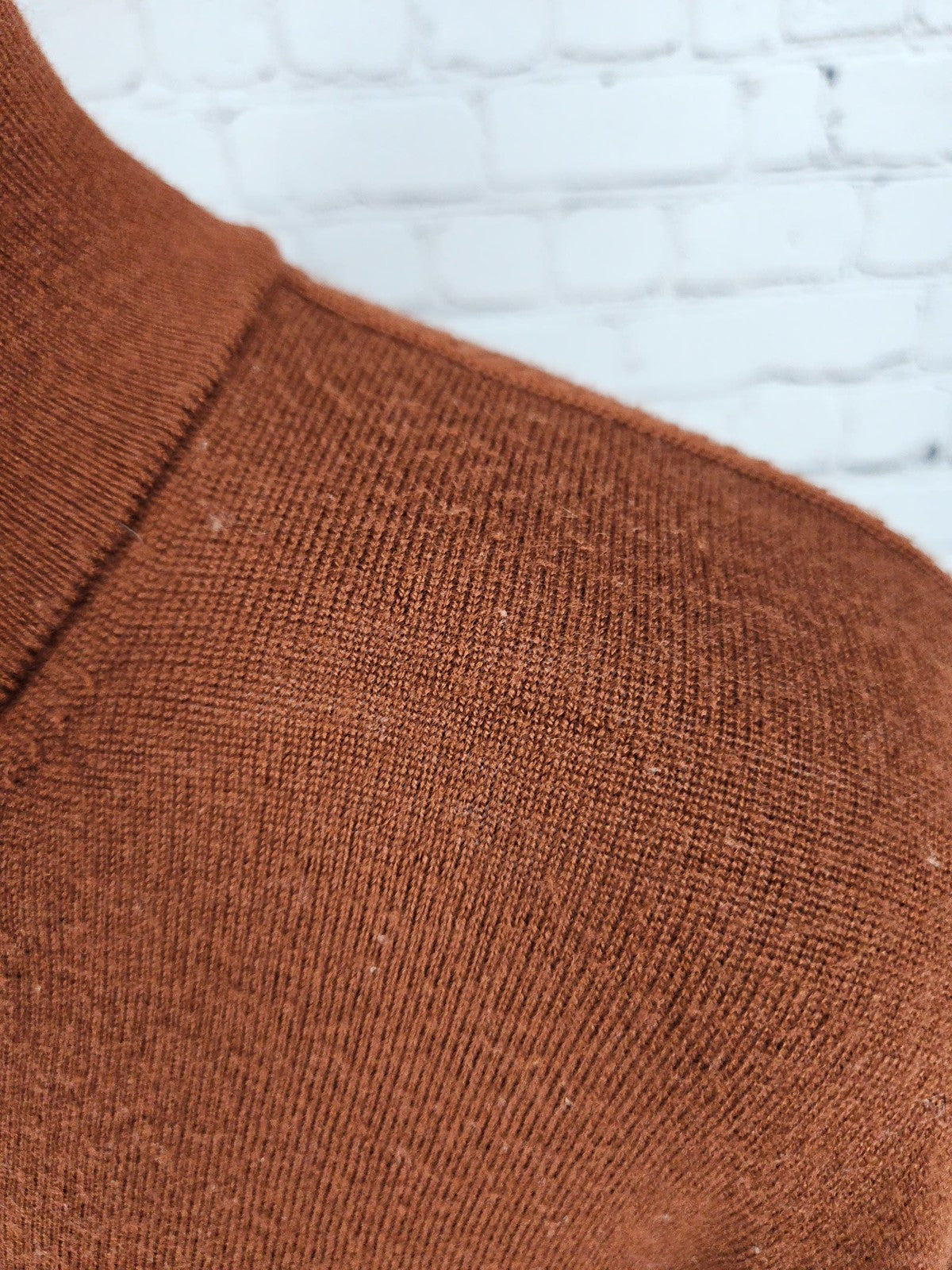 Banana Republic Rust 100% Merino Wool Quarter Zip Pullover Sweater Men's XL
