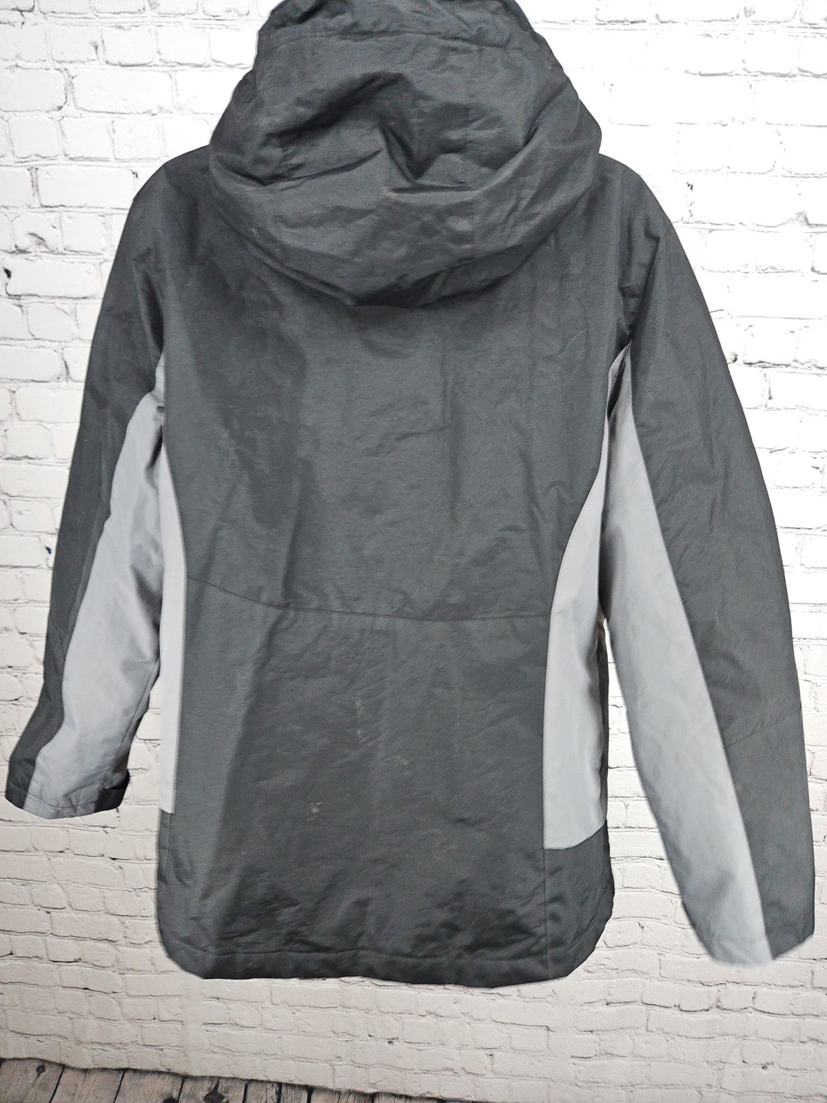 Free Country Radiance Black Gray 3 in 1 Hooded Winter Jacket Women's L
