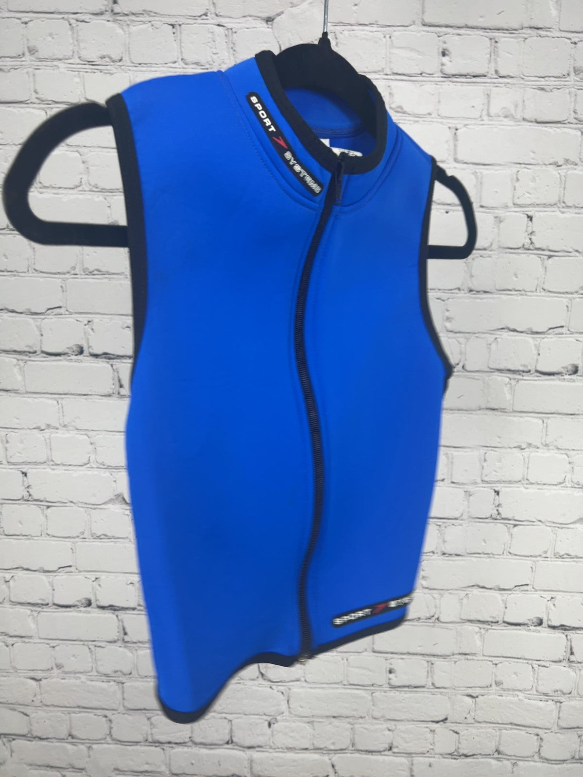 VTG Speedo Sport Systems Blue Full Zip Mesh Panel Sleeveless Swim Top Kids 10