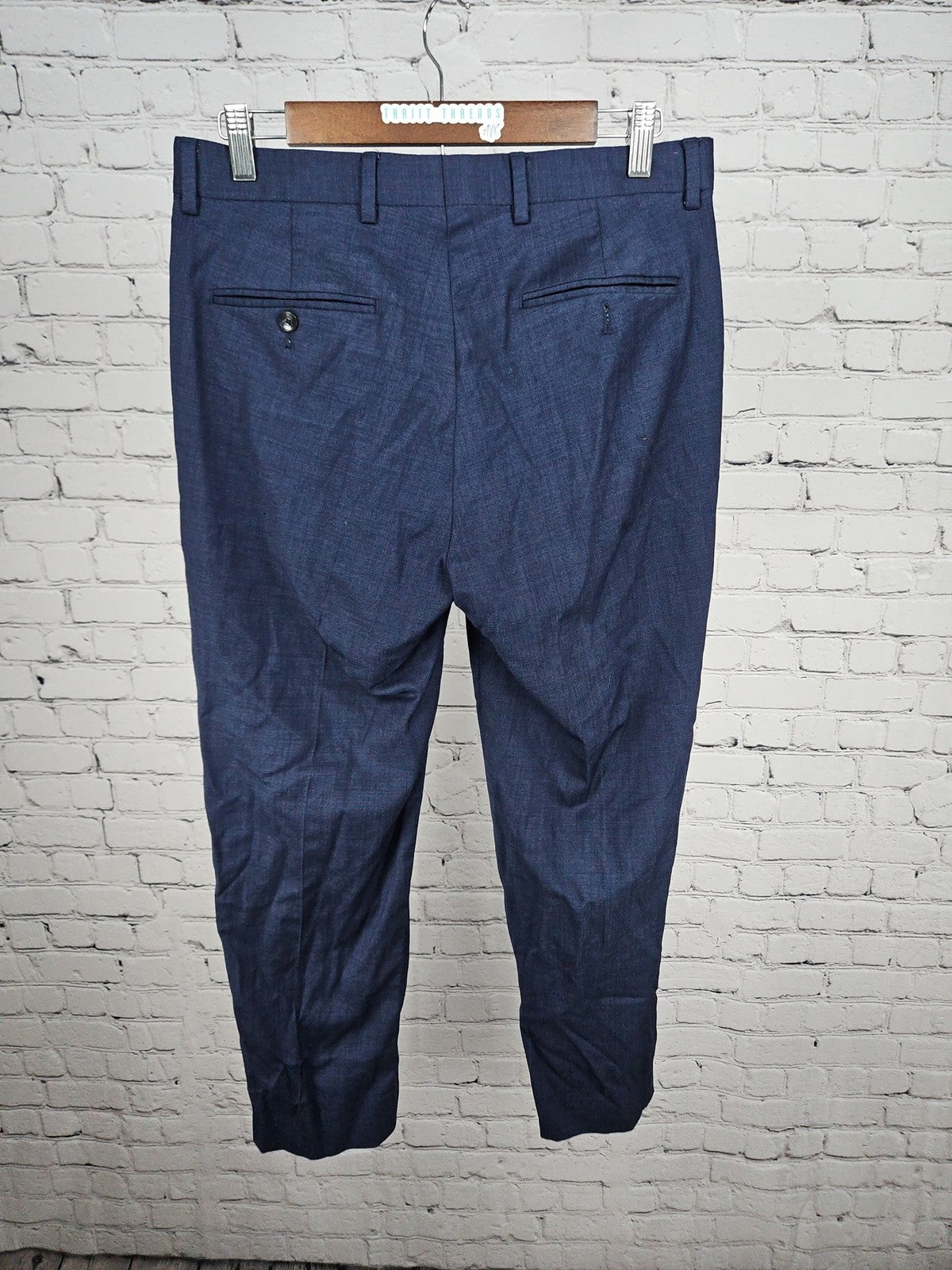 Jos A Bank 1905 Navy Wool Stretch Flat Front Dress Pants Men's 32R (32X27.5)