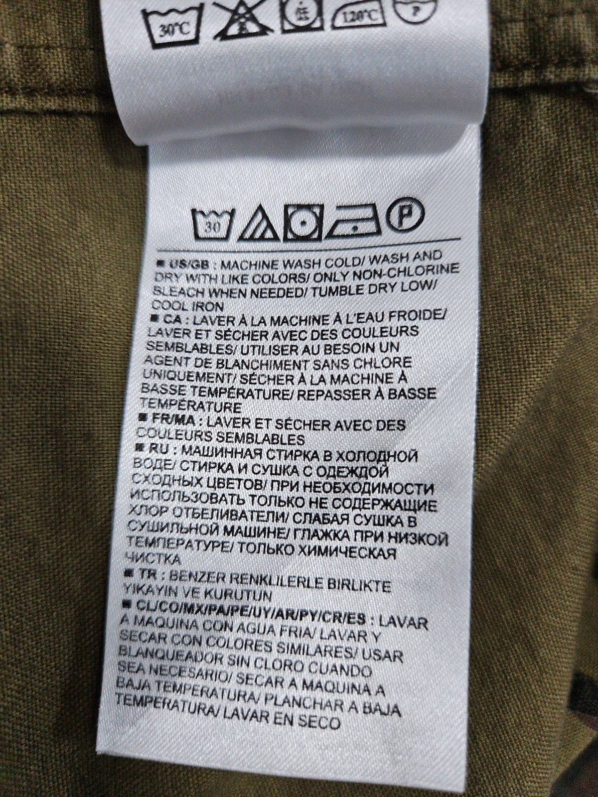 Native Trashion Upcycled AC/DC Evil Walks Camo Button Down Women's Shirt L
