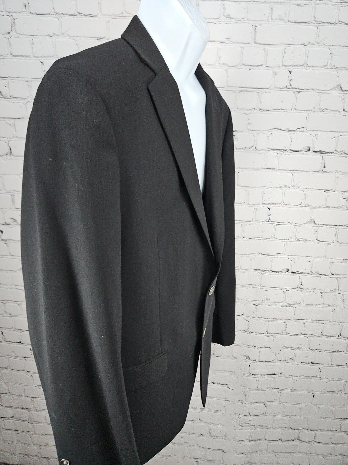 Calvin Klein Black Wool Extreme Slim Fit 2 Button Notch Blazer Sport Coat 44R