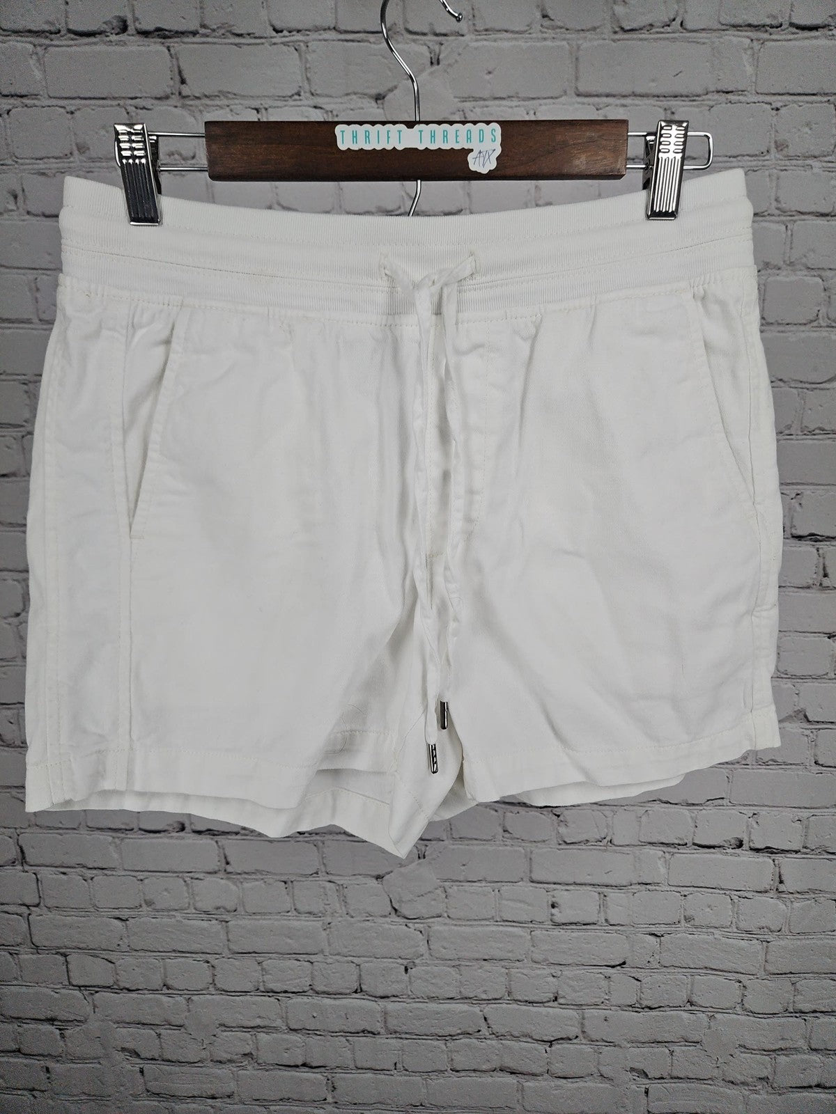 Orvis White Cotton Lyocell Drawstring Pull On Shorts Women's S (28X4)